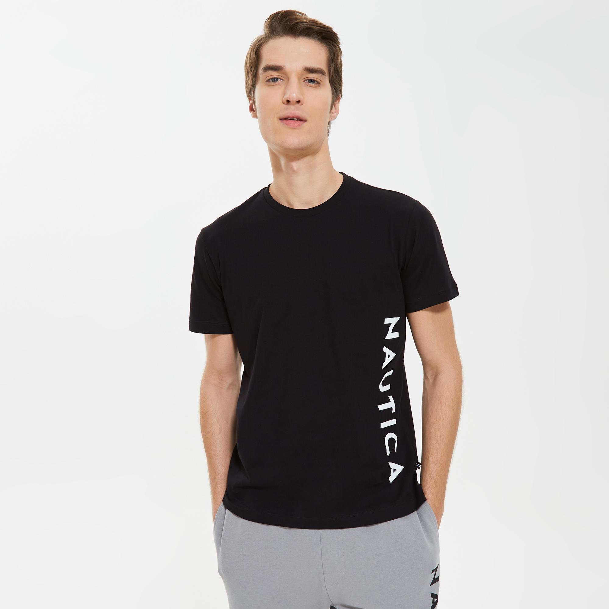 Nautica Erkek Siyah Standart Fit T-Shirt
