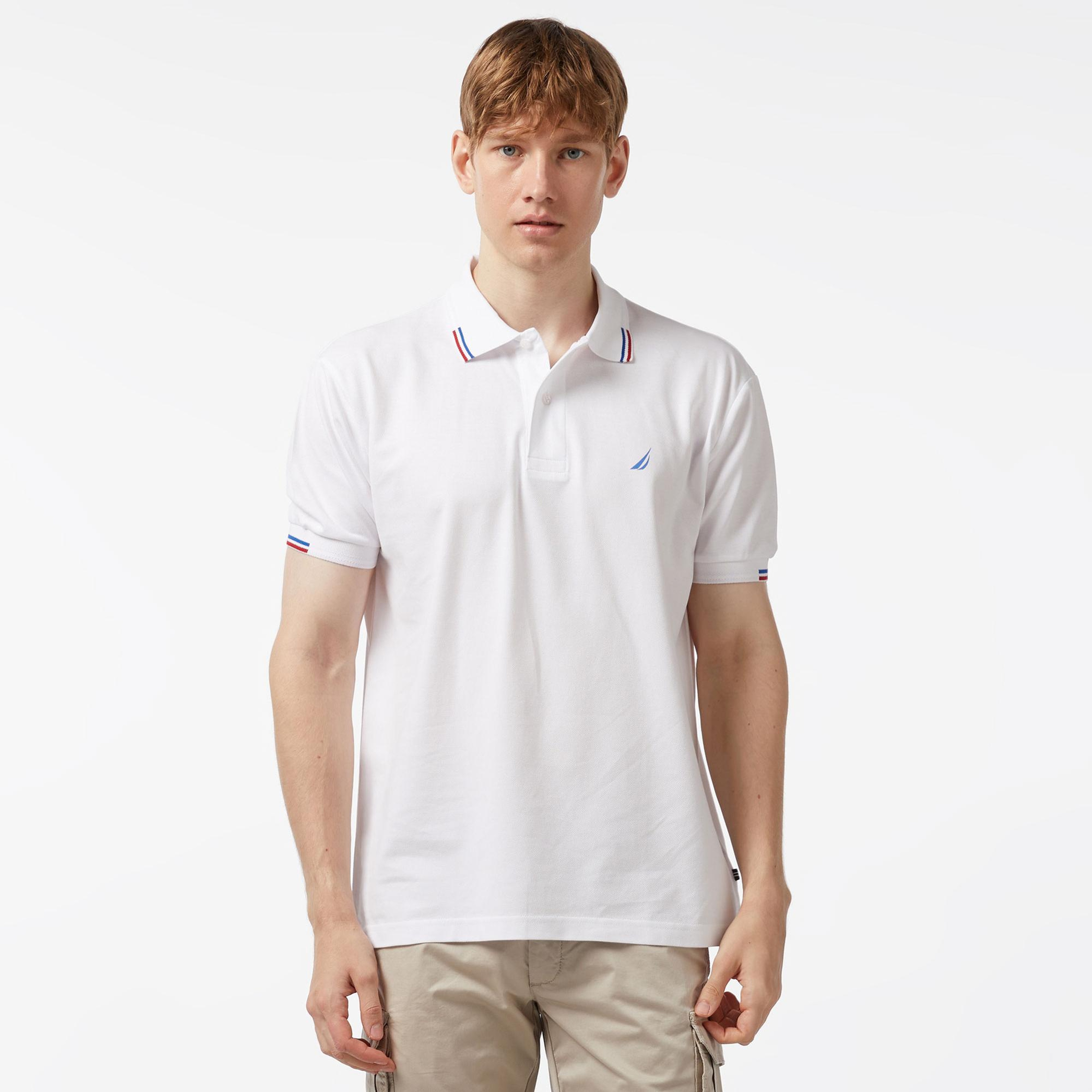 Nautica Erkek Beyaz Classic Fit Kısa Kollu Polo