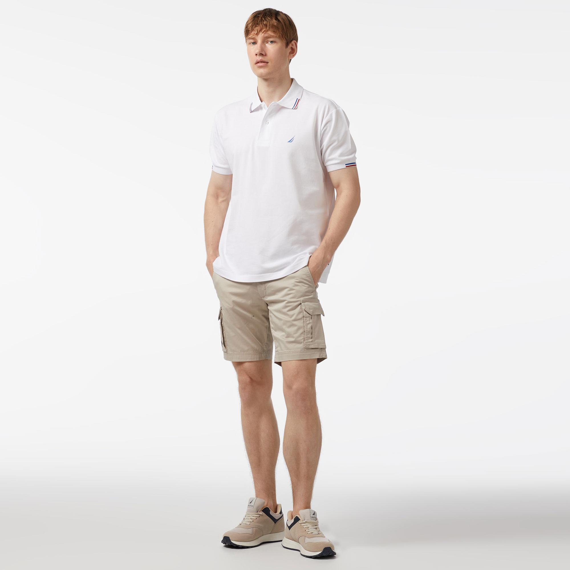 Nautica Erkek Beyaz Classic Fit Kısa Kollu Polo