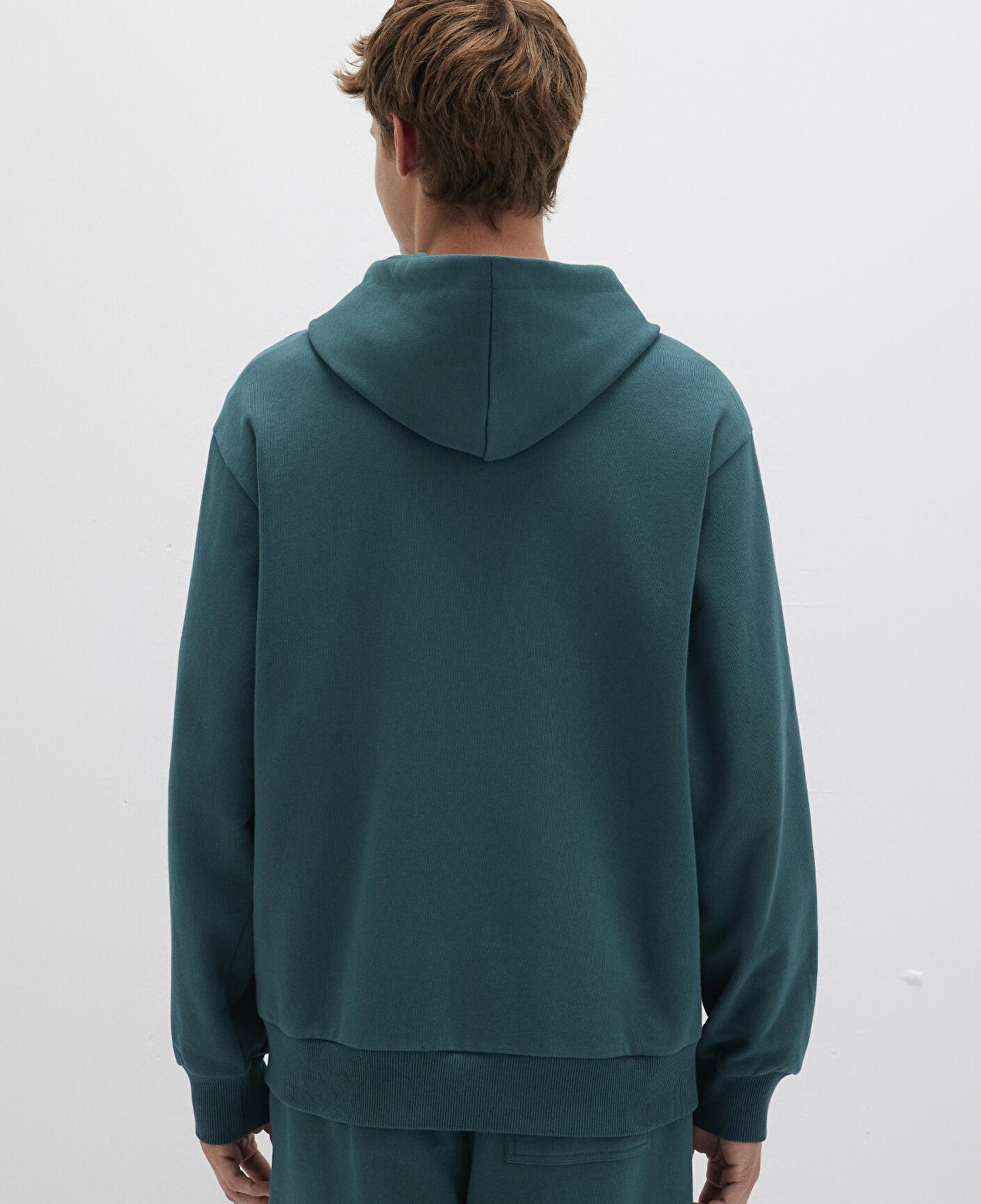 Mavi Kapüşonlu Fermuarlı Yeşil Sweatshirt 0S10372-87831