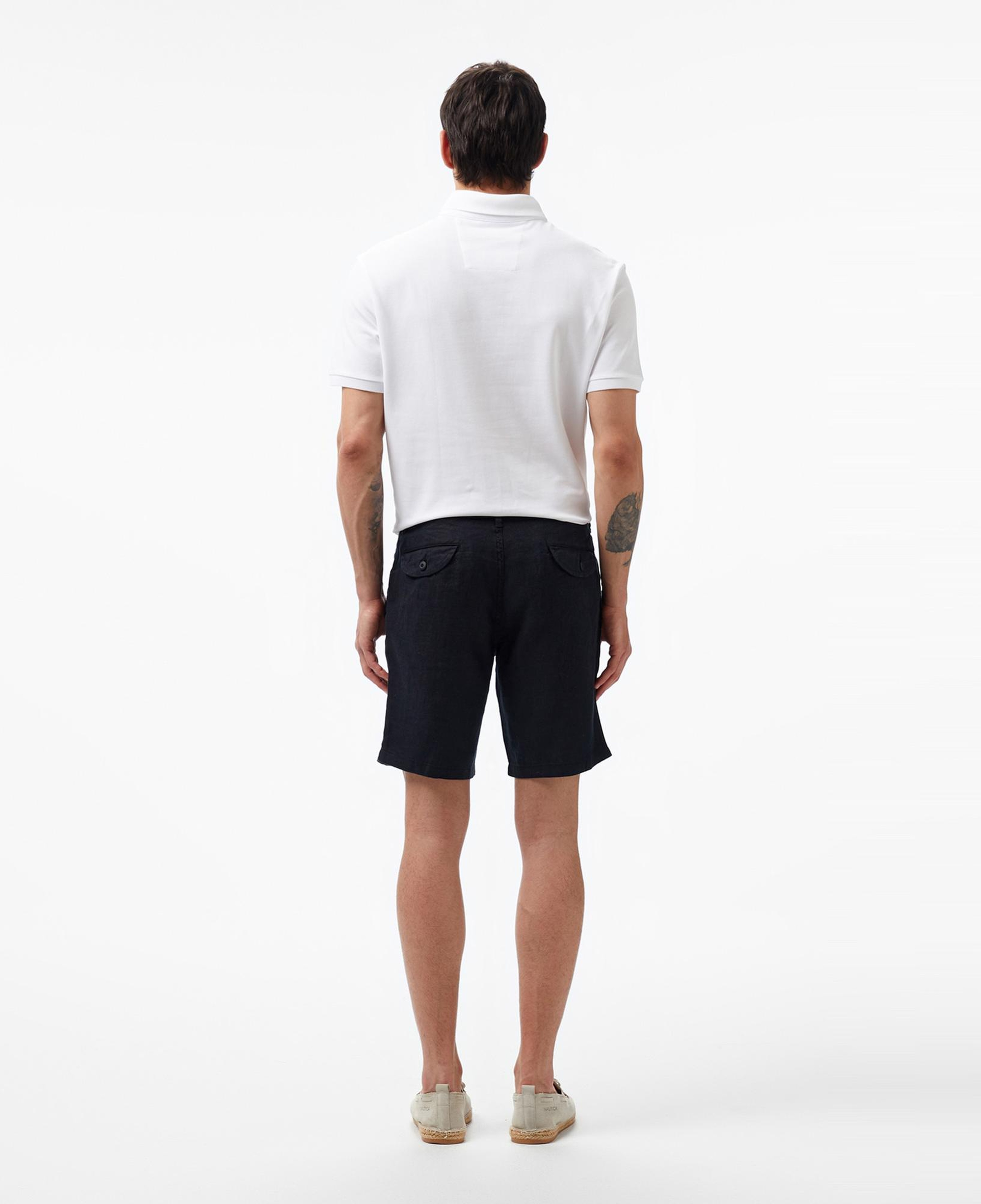 Nautica Erkek Siyah Slim Fit Keten Şort