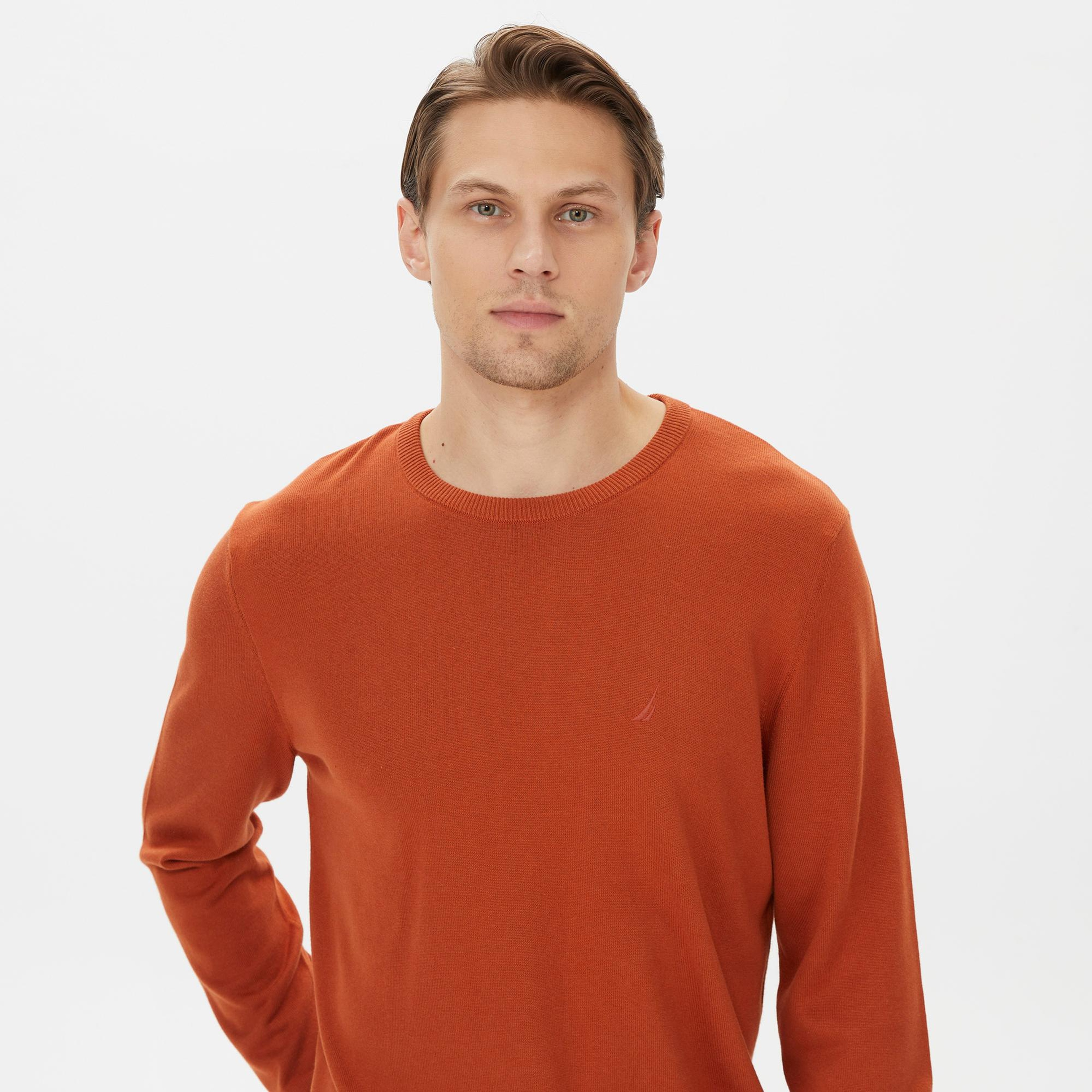 Nautica Erkek Turuncu Standart Fit Kazak