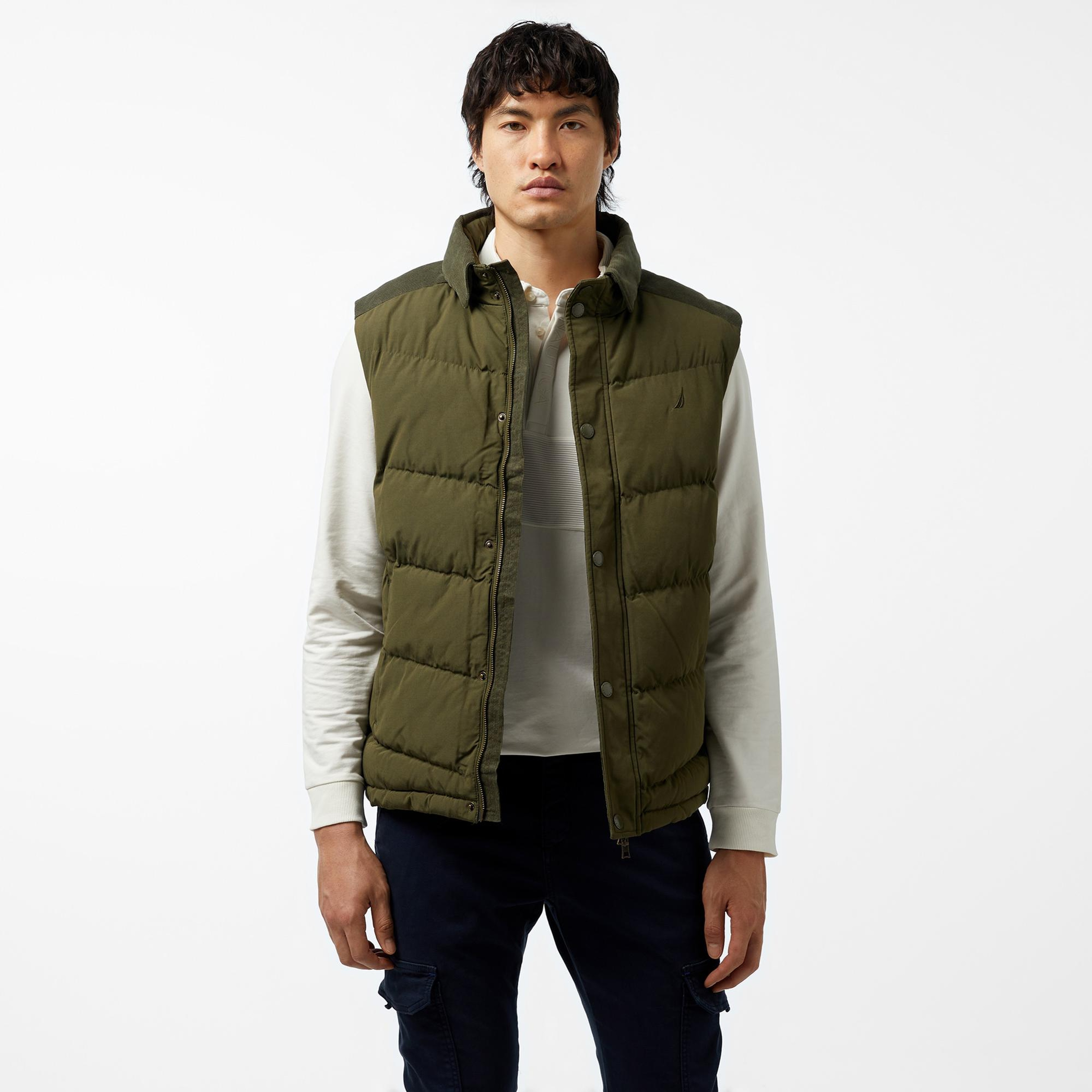 Nautica Erkek Yeşil Standart Fit Yelek