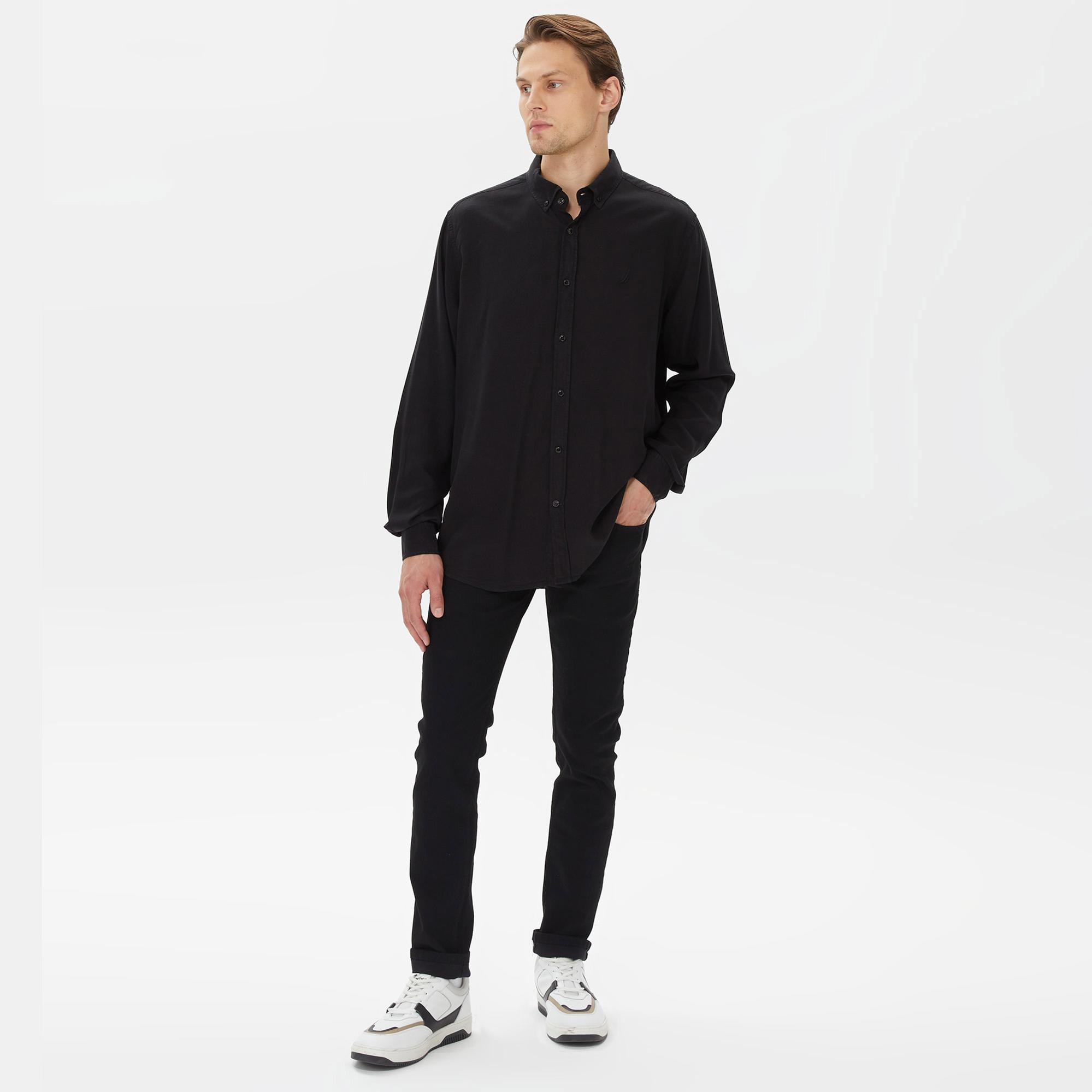 Nautica Erkek Siyah Classic Fit Gömlek