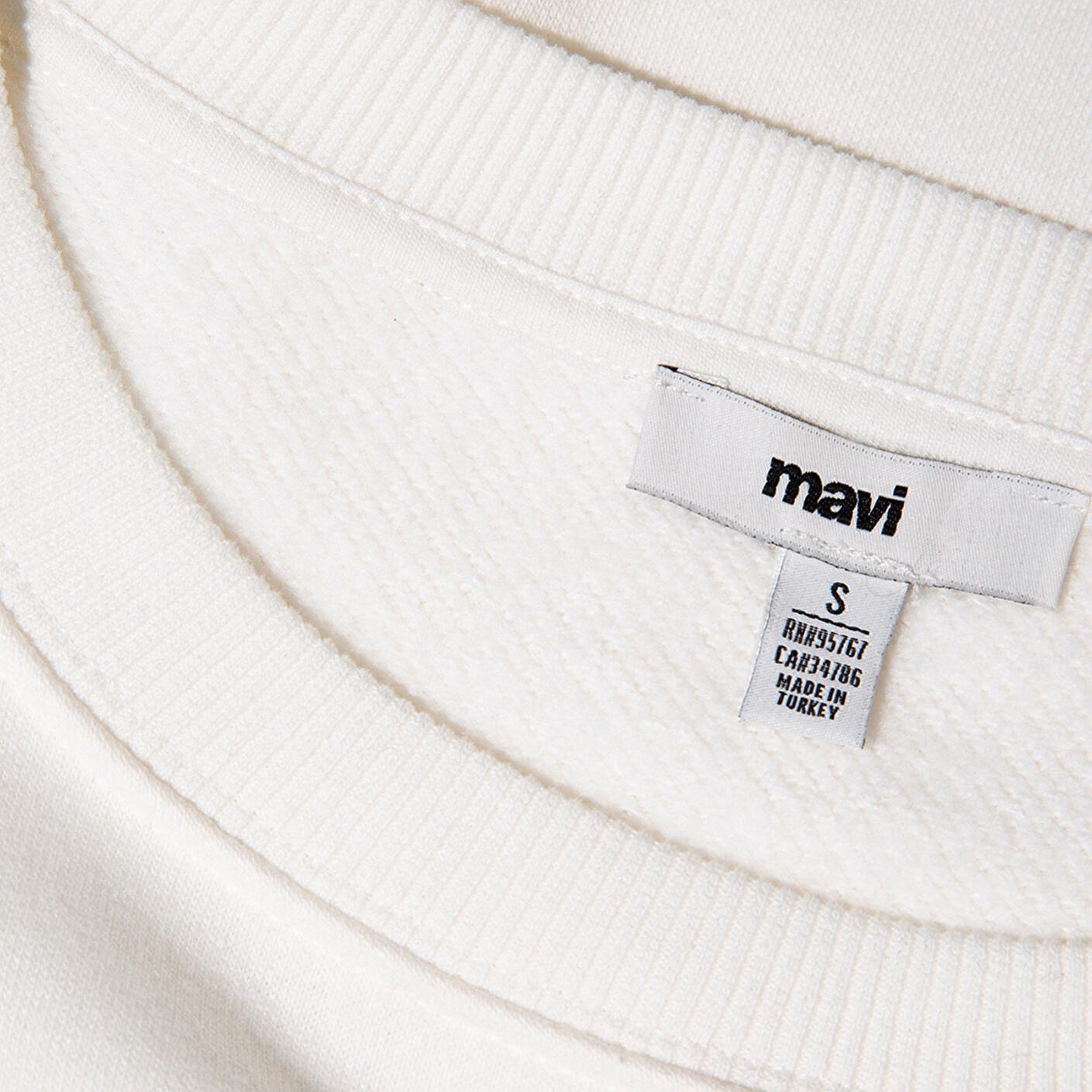Mavi Mavi Logo Baskılı Ekru Sweatshirt 1S10419-80194