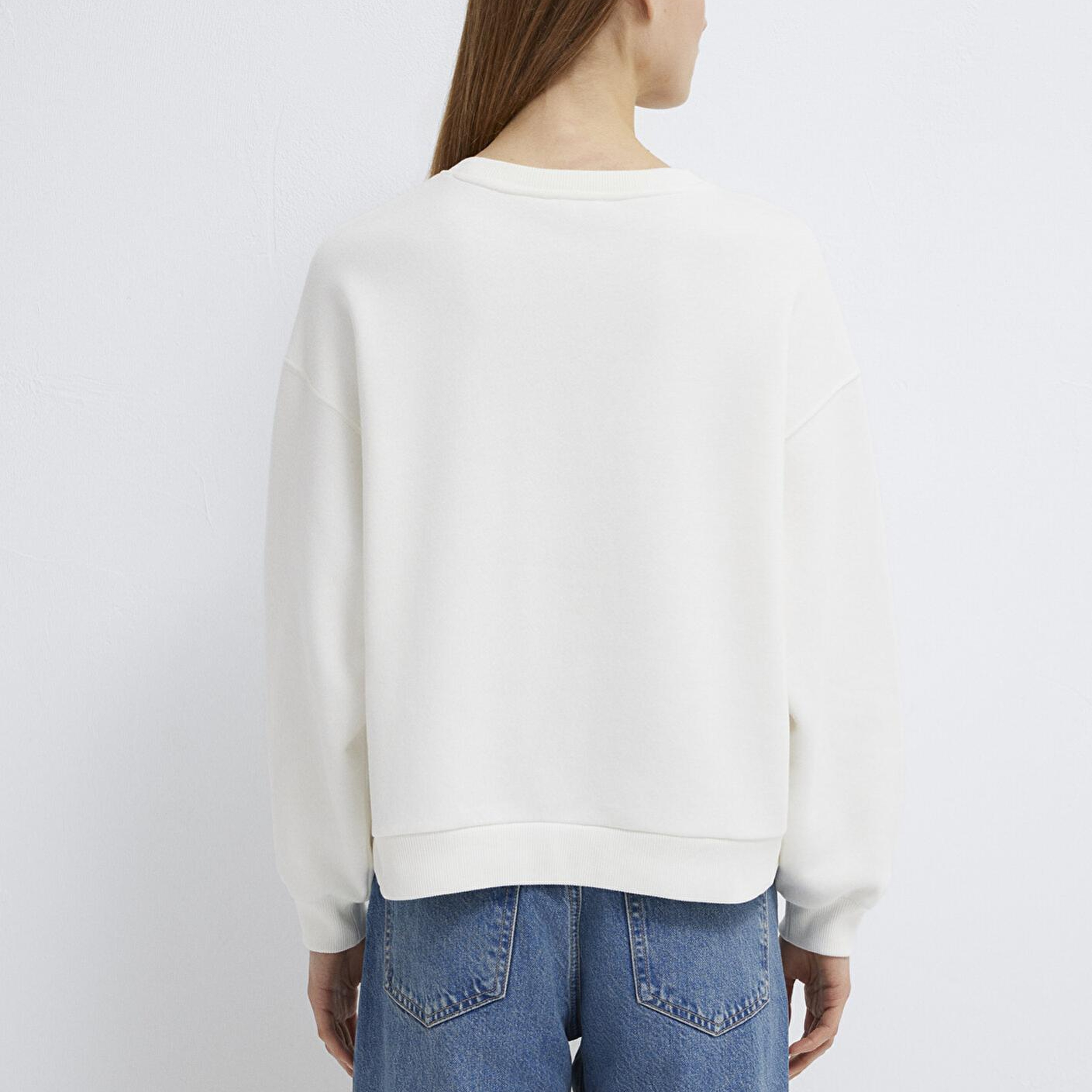 Mavi Mavi Logo Baskılı Ekru Sweatshirt 1S10419-80194