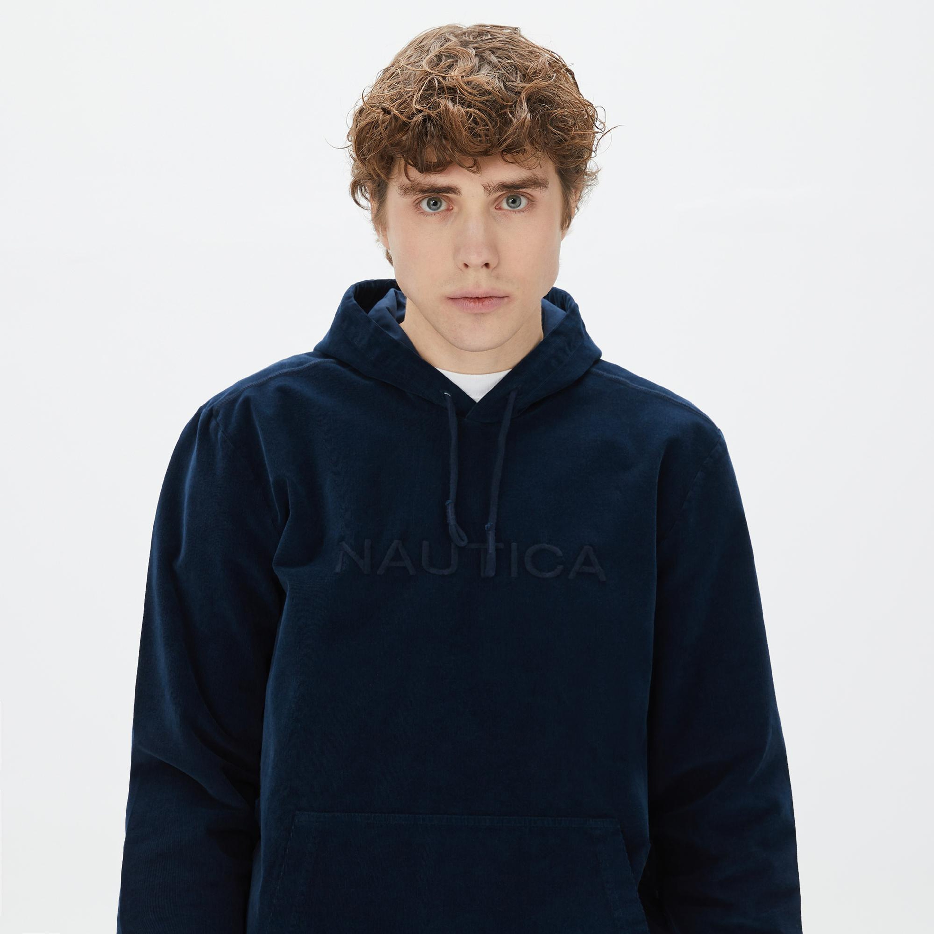 Nautica Erkek Lacivert Standart Fit Kapüşonlu Sweatshirt