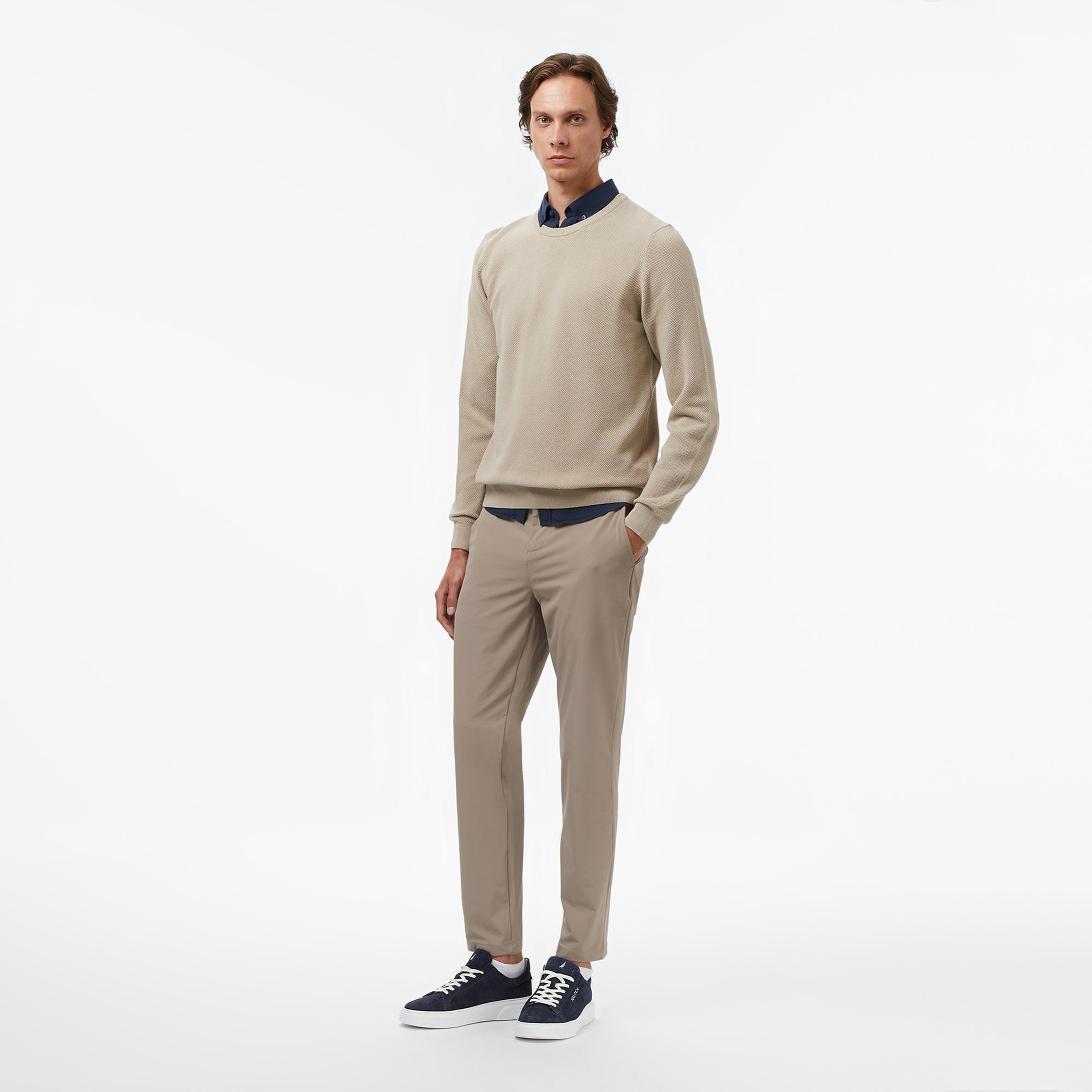 Nautica Erkek Bej Classic Fit Kazak