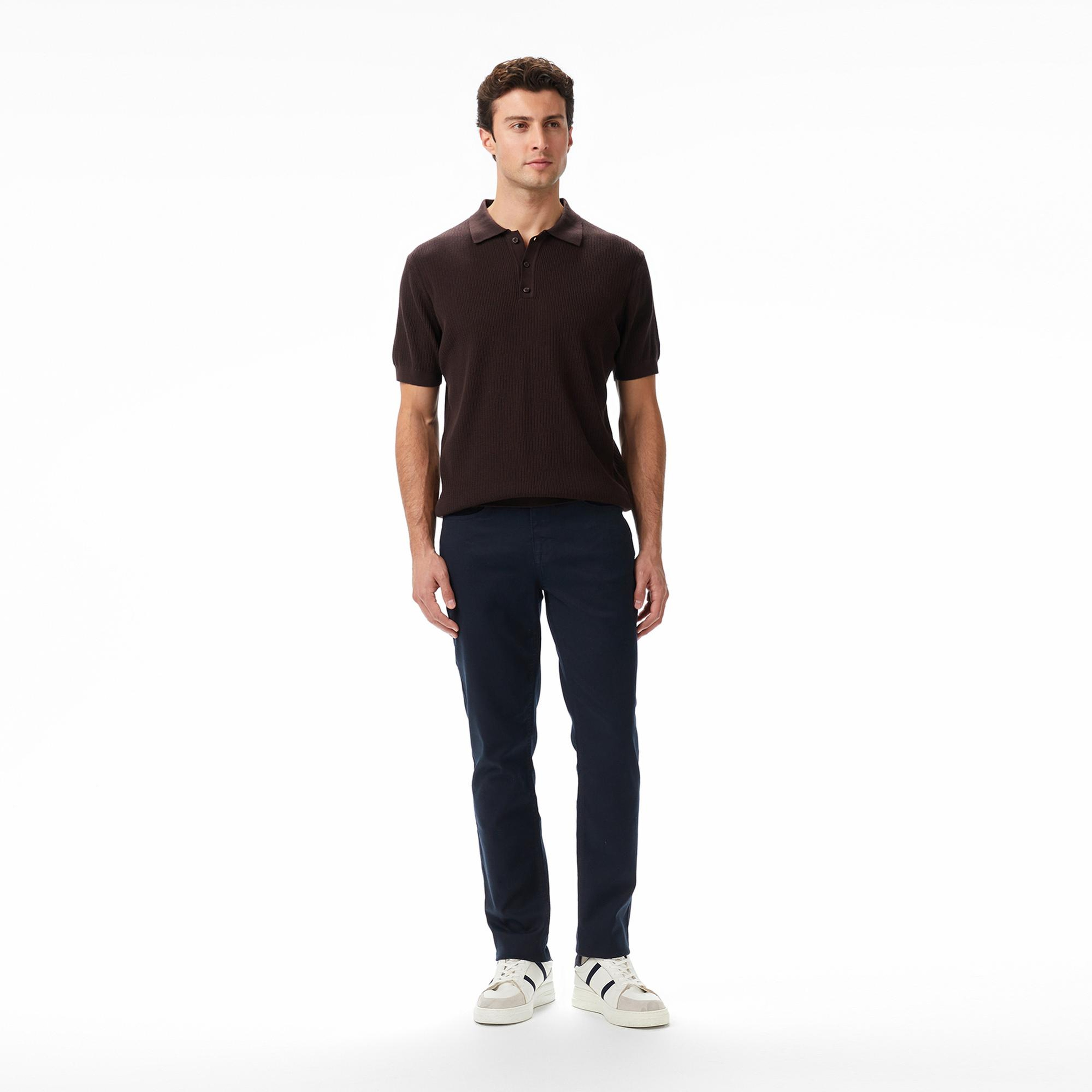 Nautica Erkek Kahverengi Regular Fit Kısa Kollu Triko
