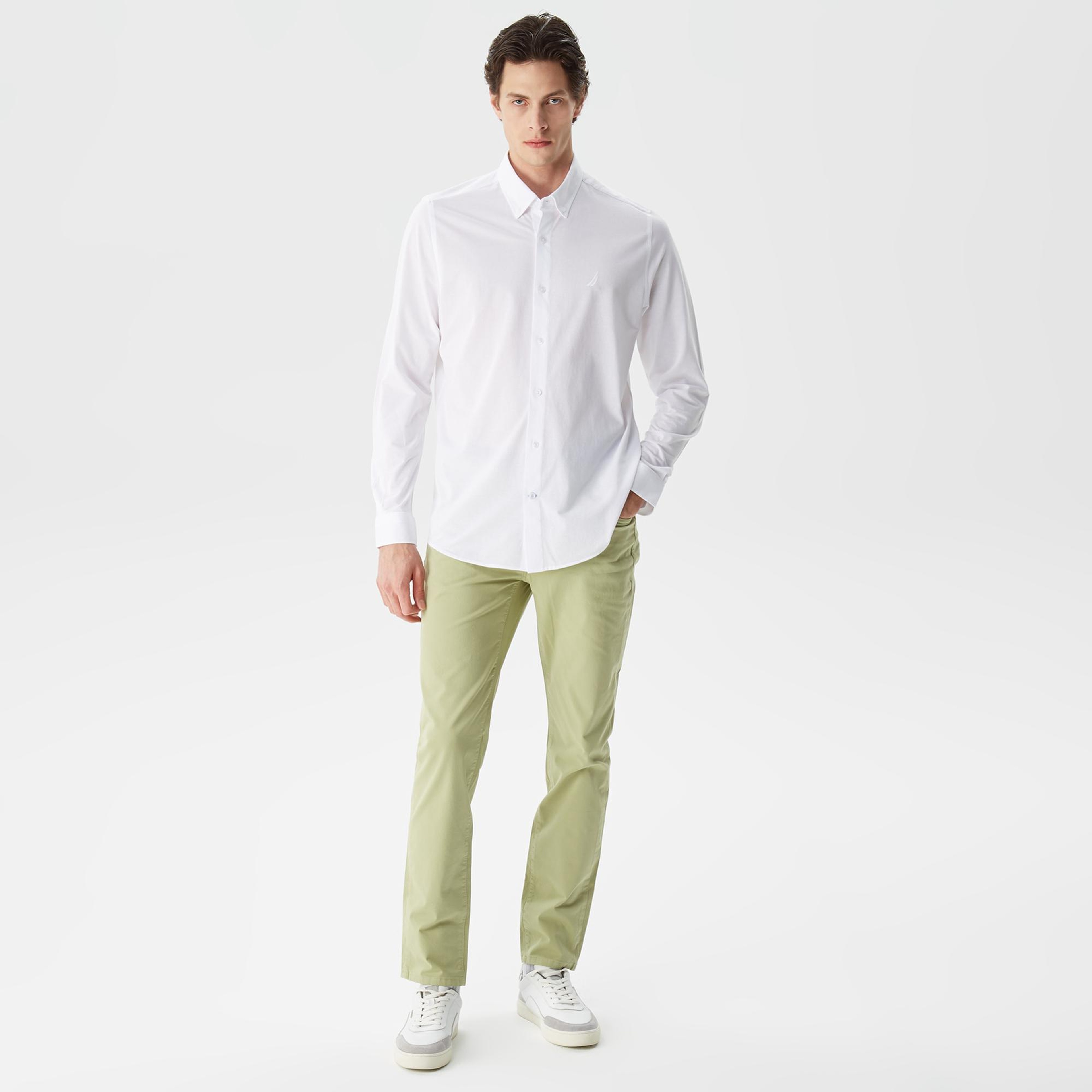Nautica Erkek Beyaz Slim Fit Gömlek