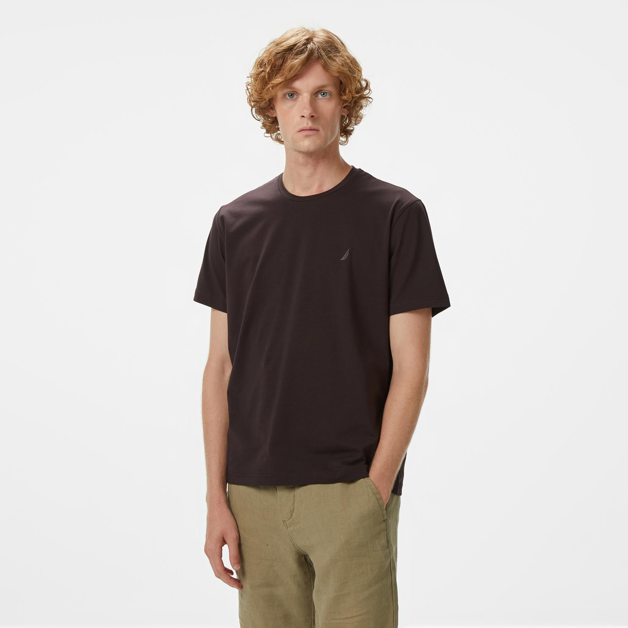 Nautica Erkek Kahverengi Classic Fit T-Shirt