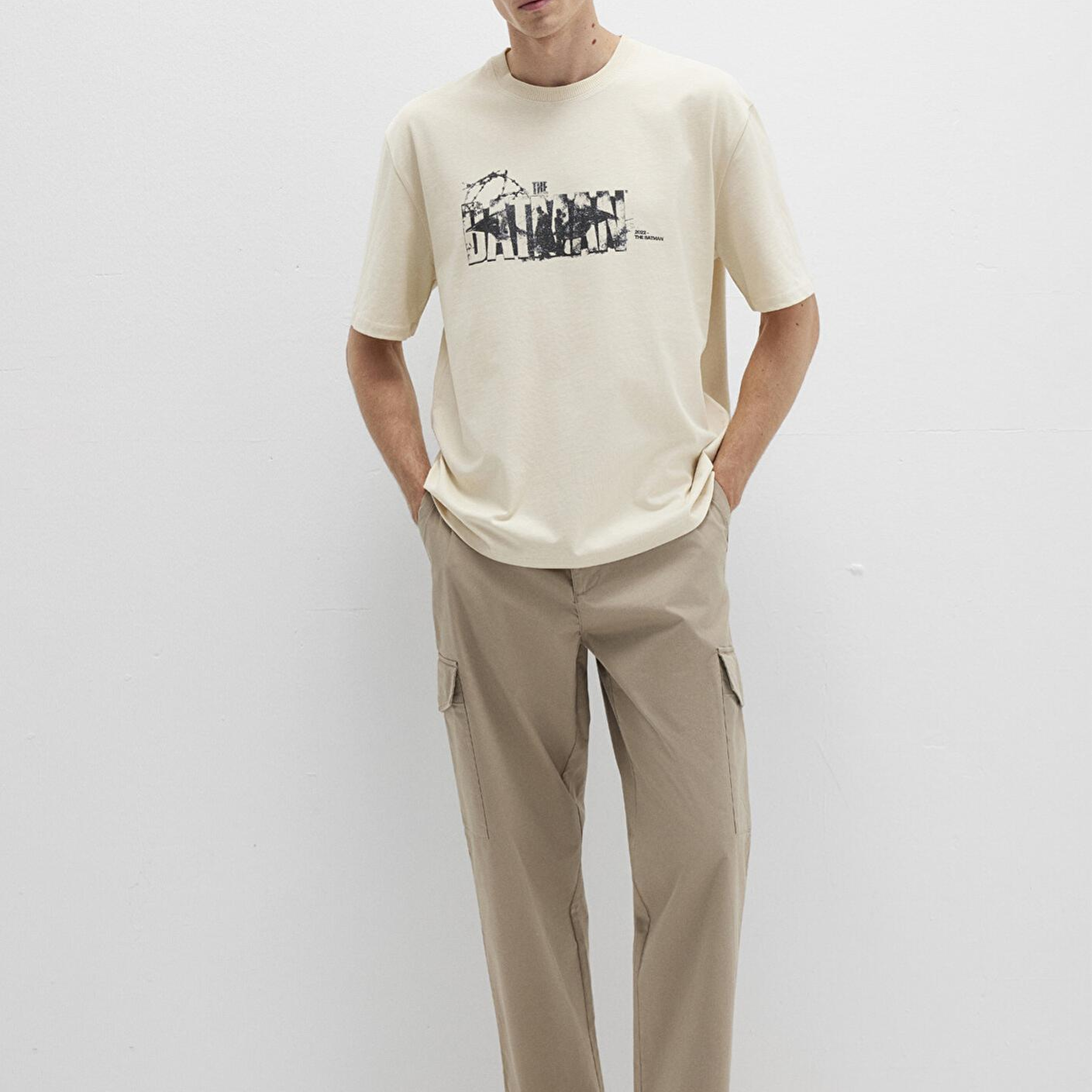 Mavi Batman Baskılı Bej Tişört Relaxed Fit / Rahat Kesim 0612919-70065