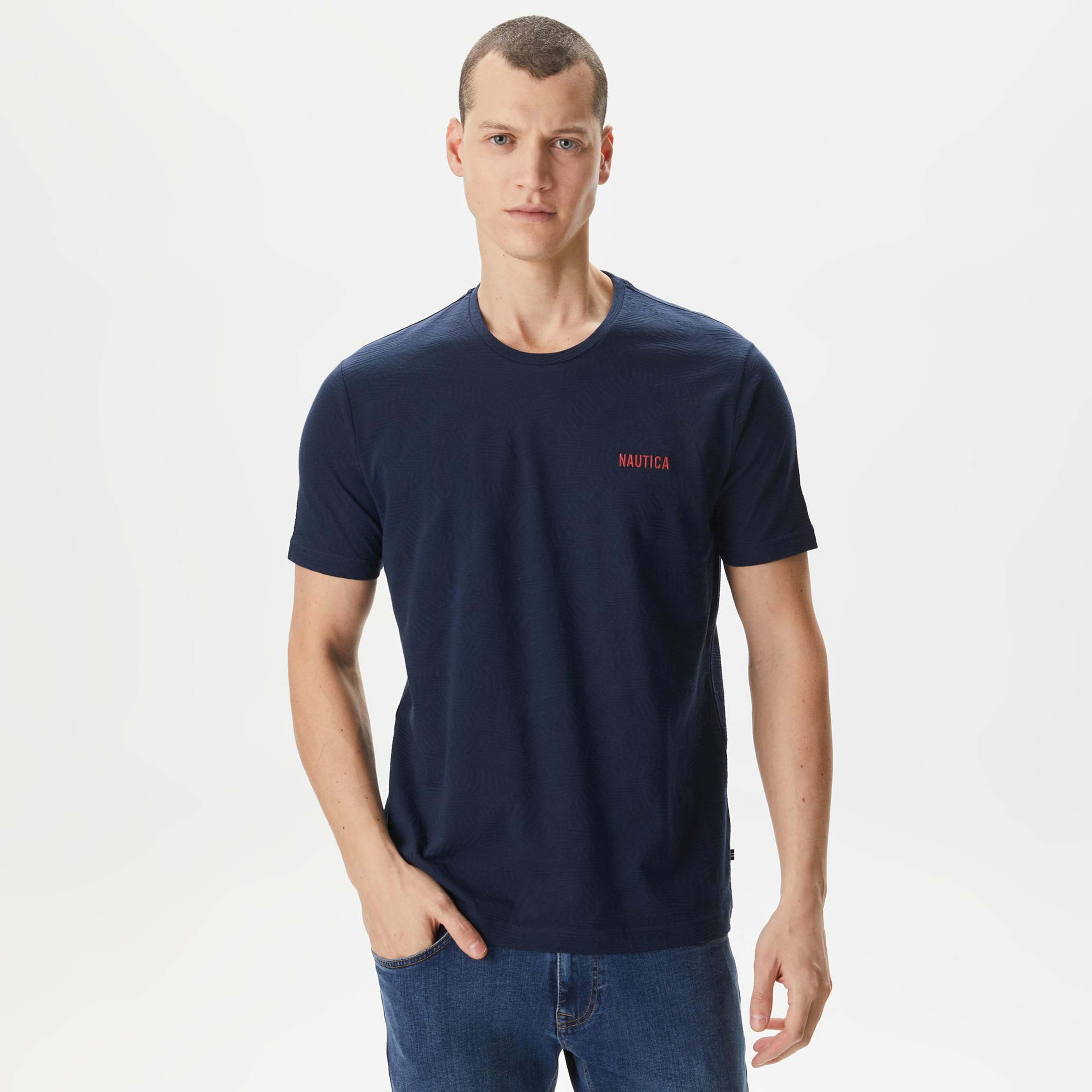 Nautica Erkek Lacivert Standart Fit T-Shirt