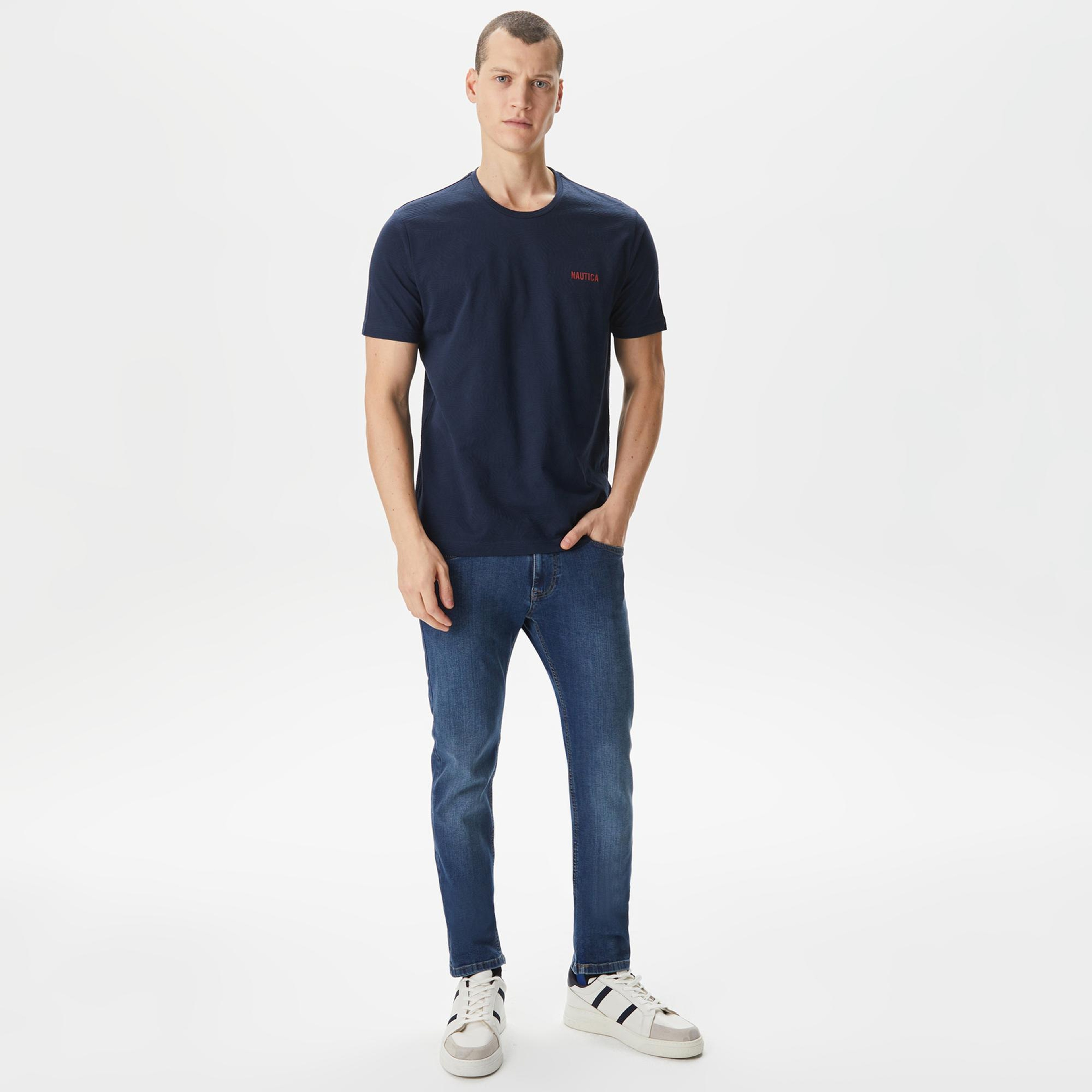 Nautica Erkek Lacivert Standart Fit T-Shirt