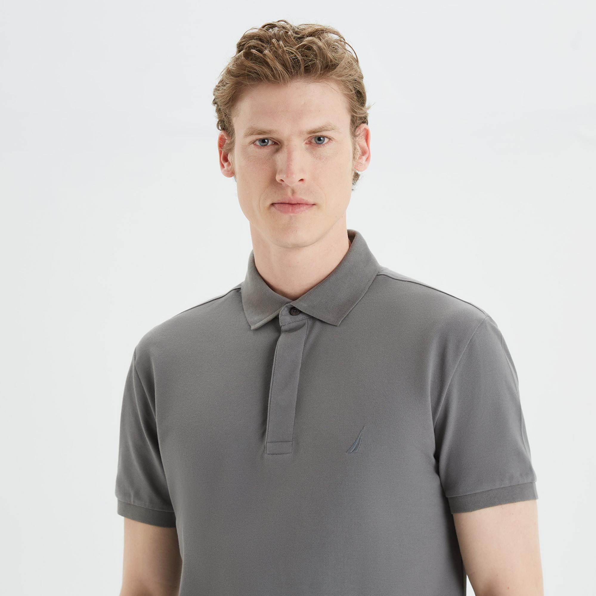 Nautica Erkek Gri Slim Fit Kısa Kollu Polo Yaka T-Shirt