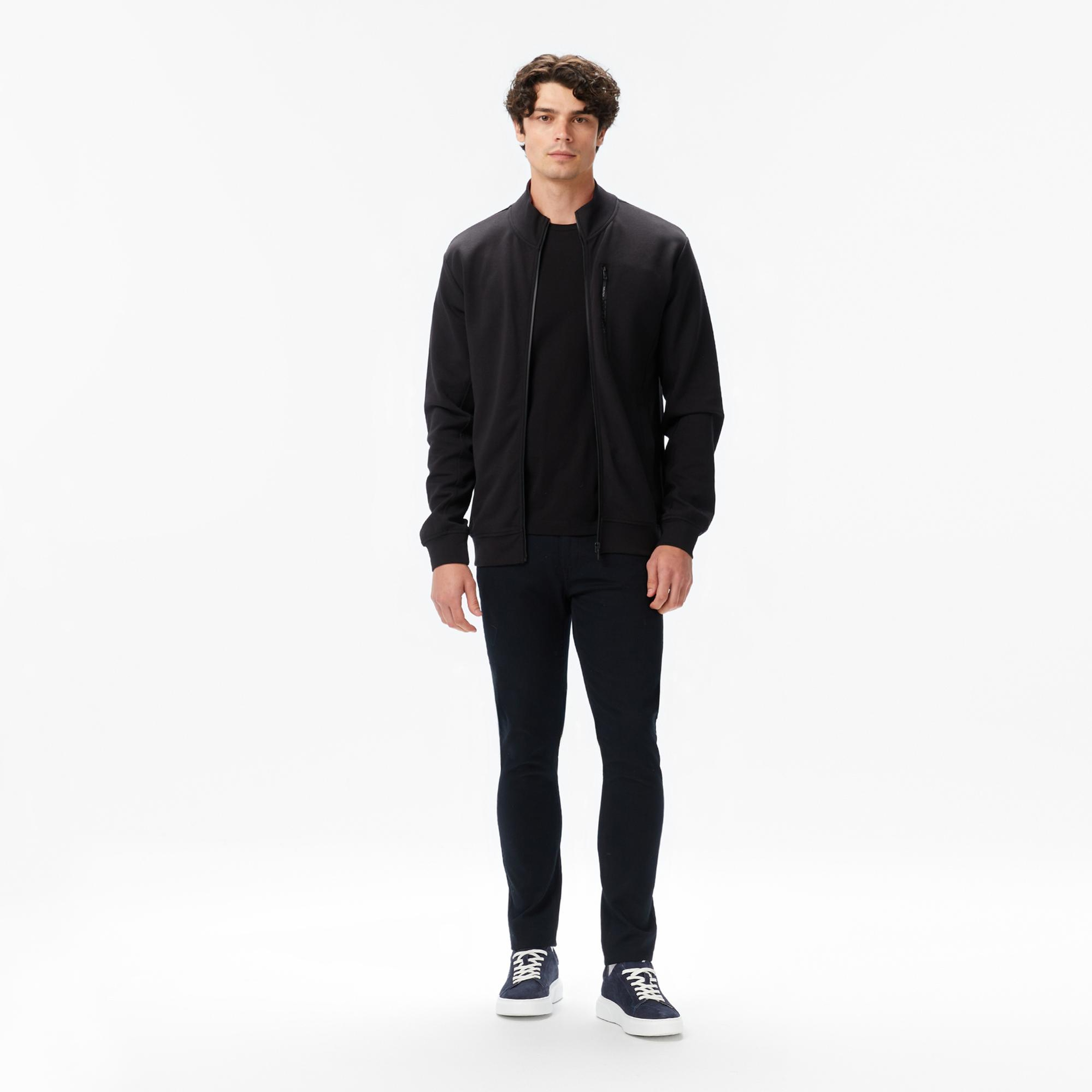 Nautica Erkek Siyah Classic Fit Fermuarlı Sweatshirt