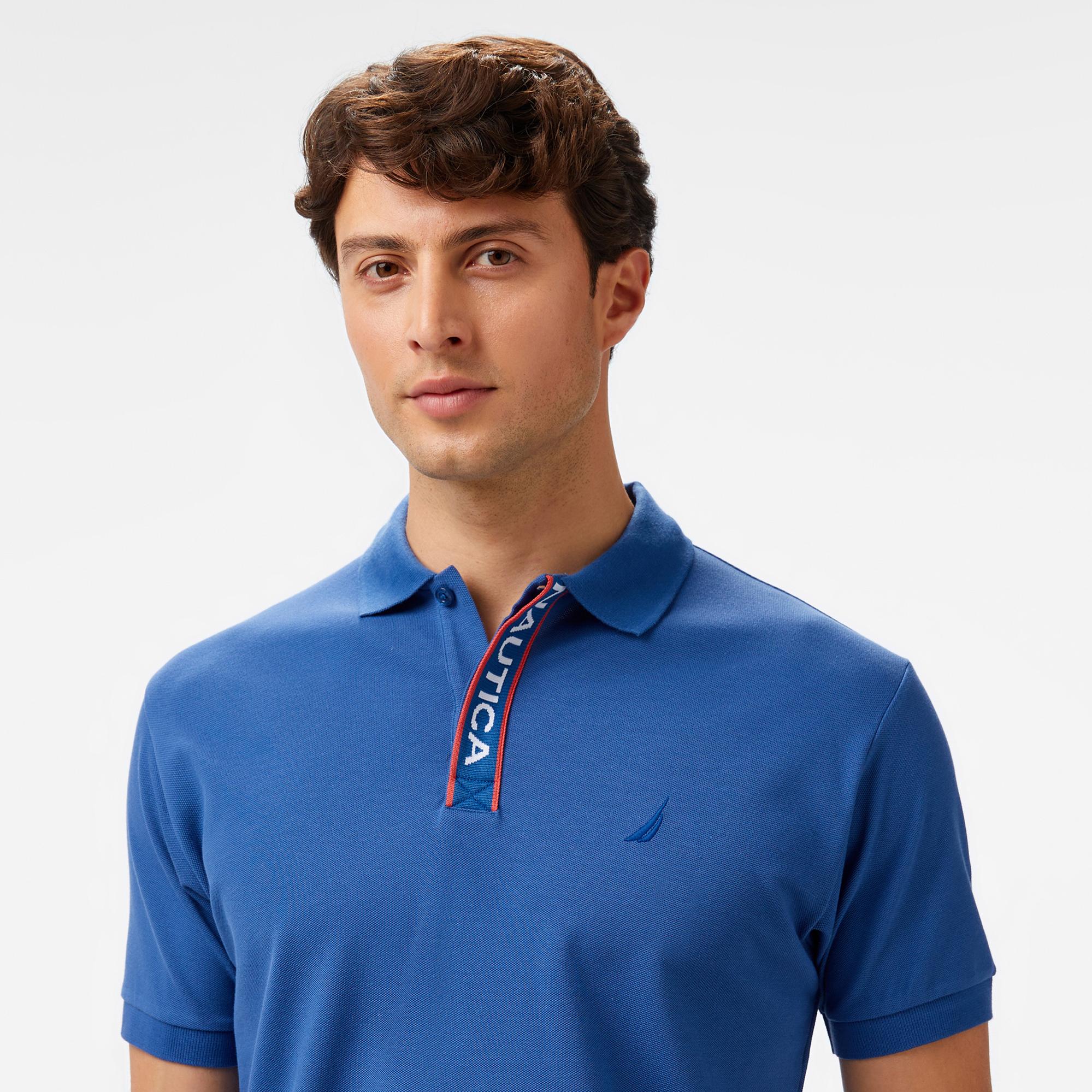 Nautica Erkek Mavi Classic Fit Polo Yaka T-Shirt