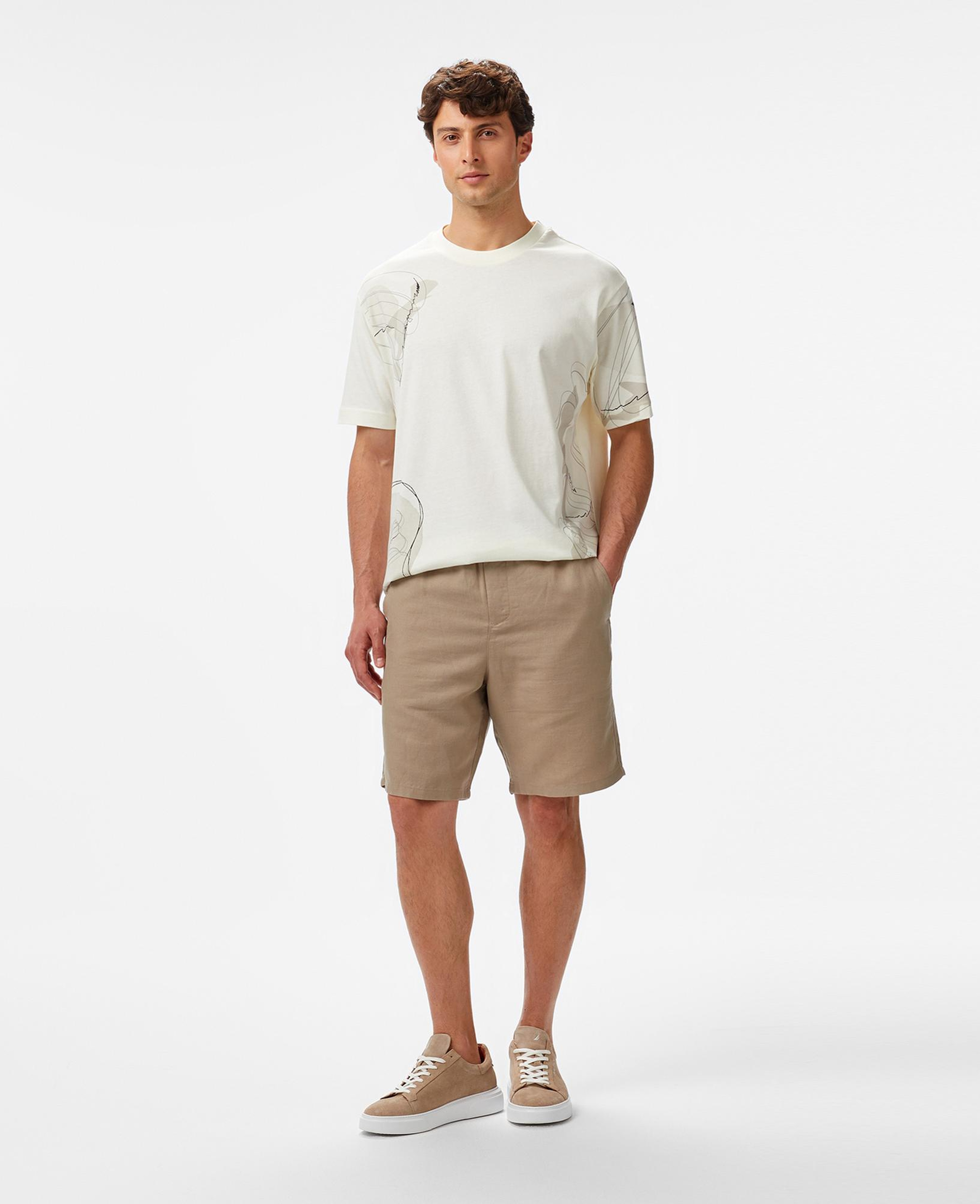 Nautica Erkek Krem Rengi Regular Fit Baskılı T-Shirt