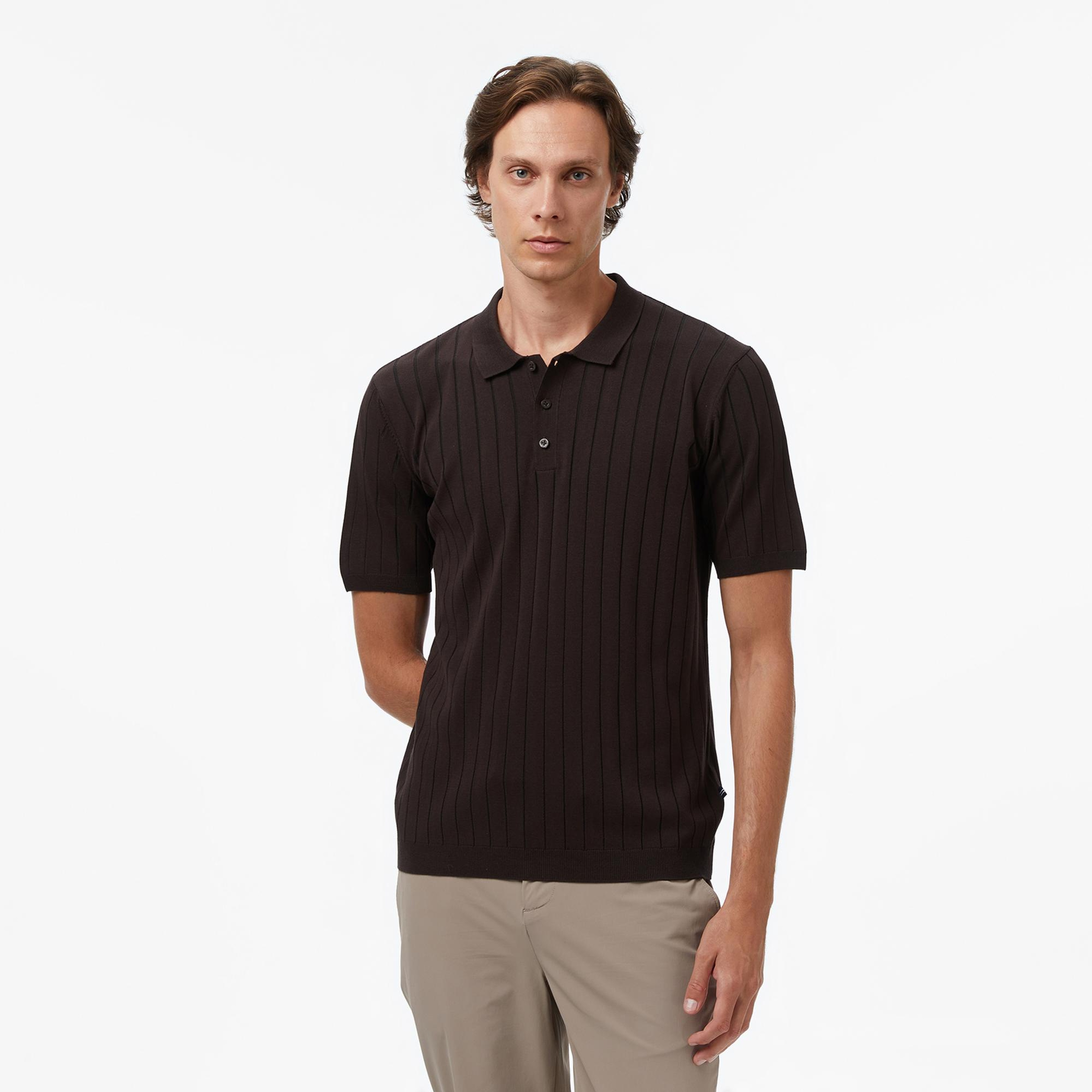 Nautica Erkek Kahverengi Classic Fit Kazak