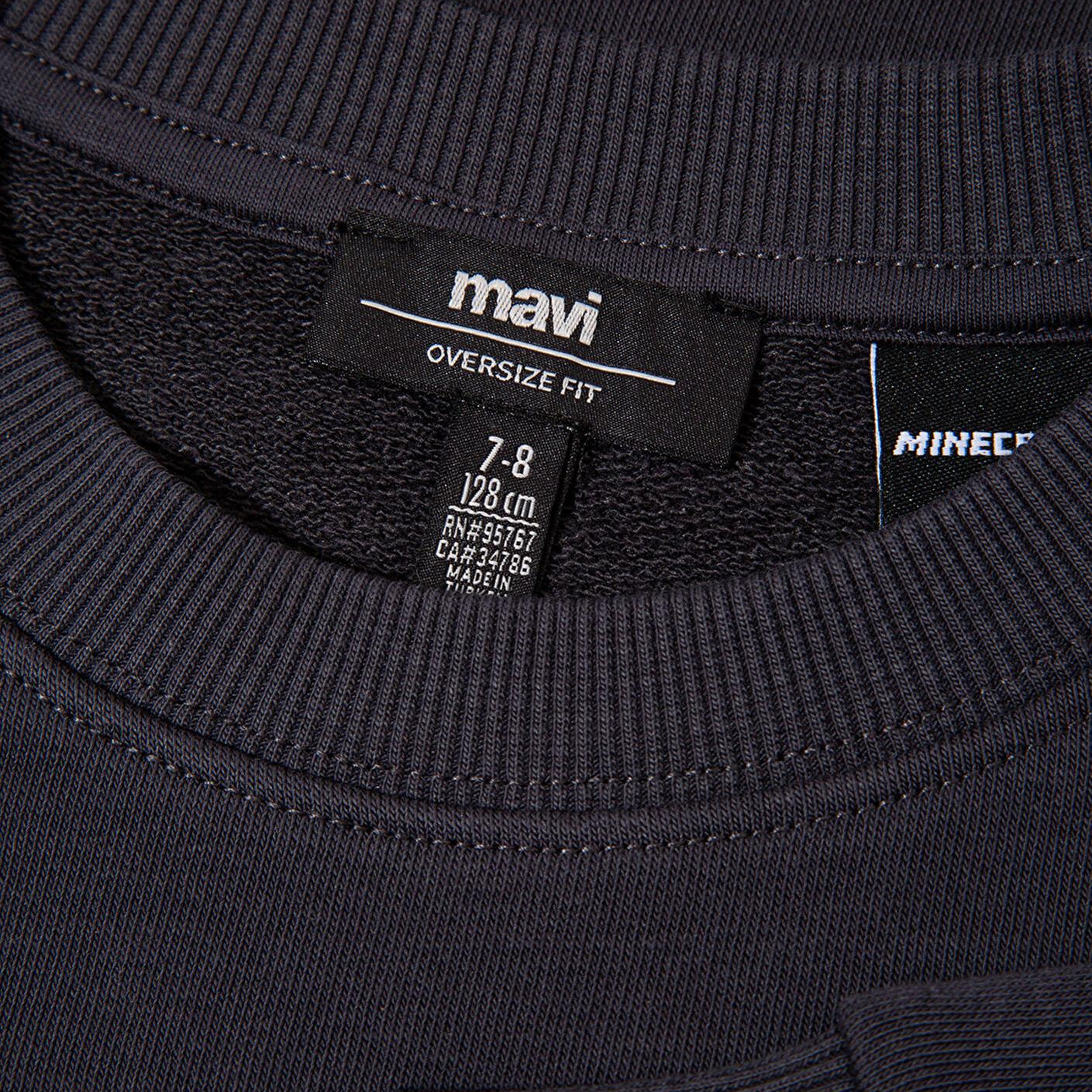 Mavi Minecraft Baskılı Antrasit Sweatshirt 6S10129-70087