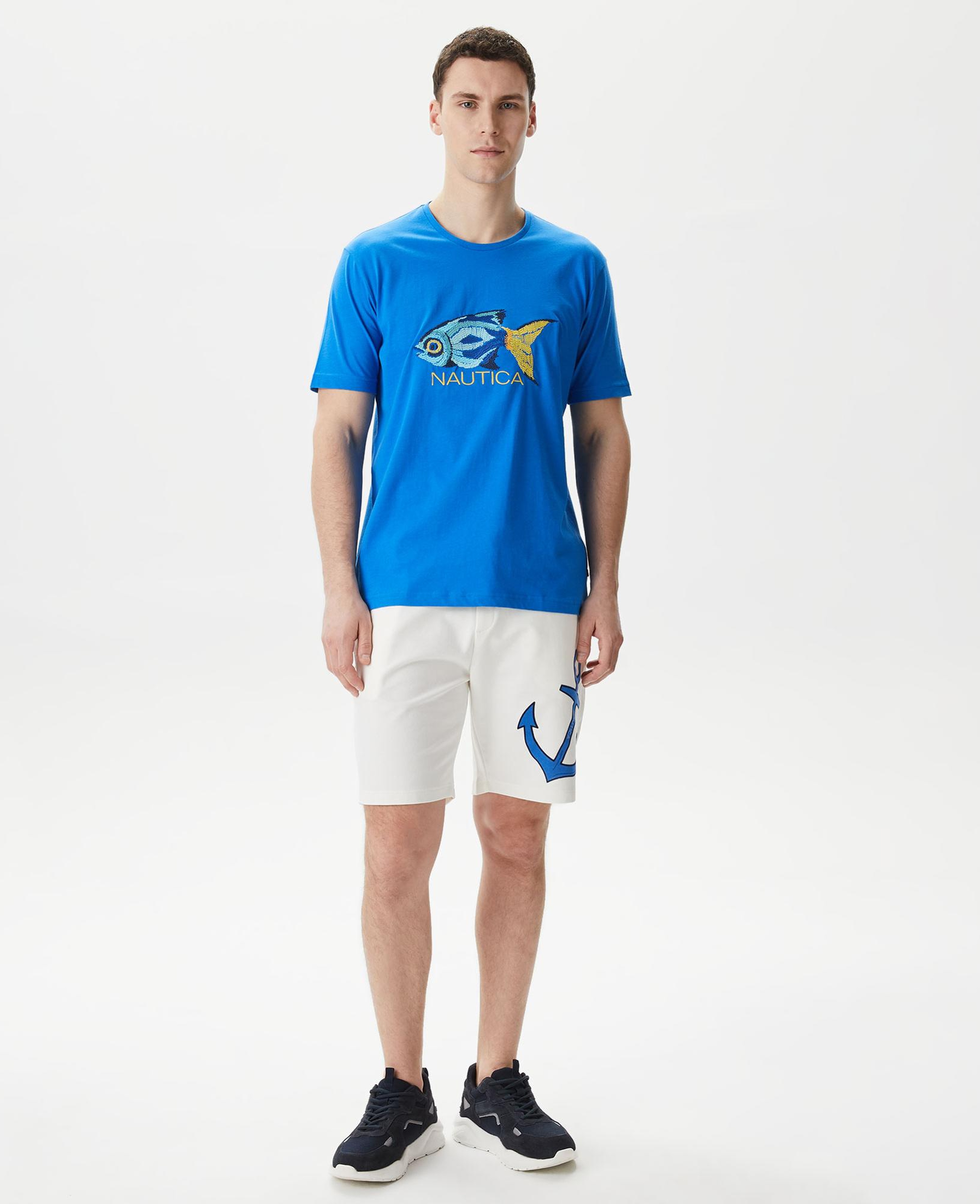 Nautica Erkek Mavi Standart Fit T-Shirt