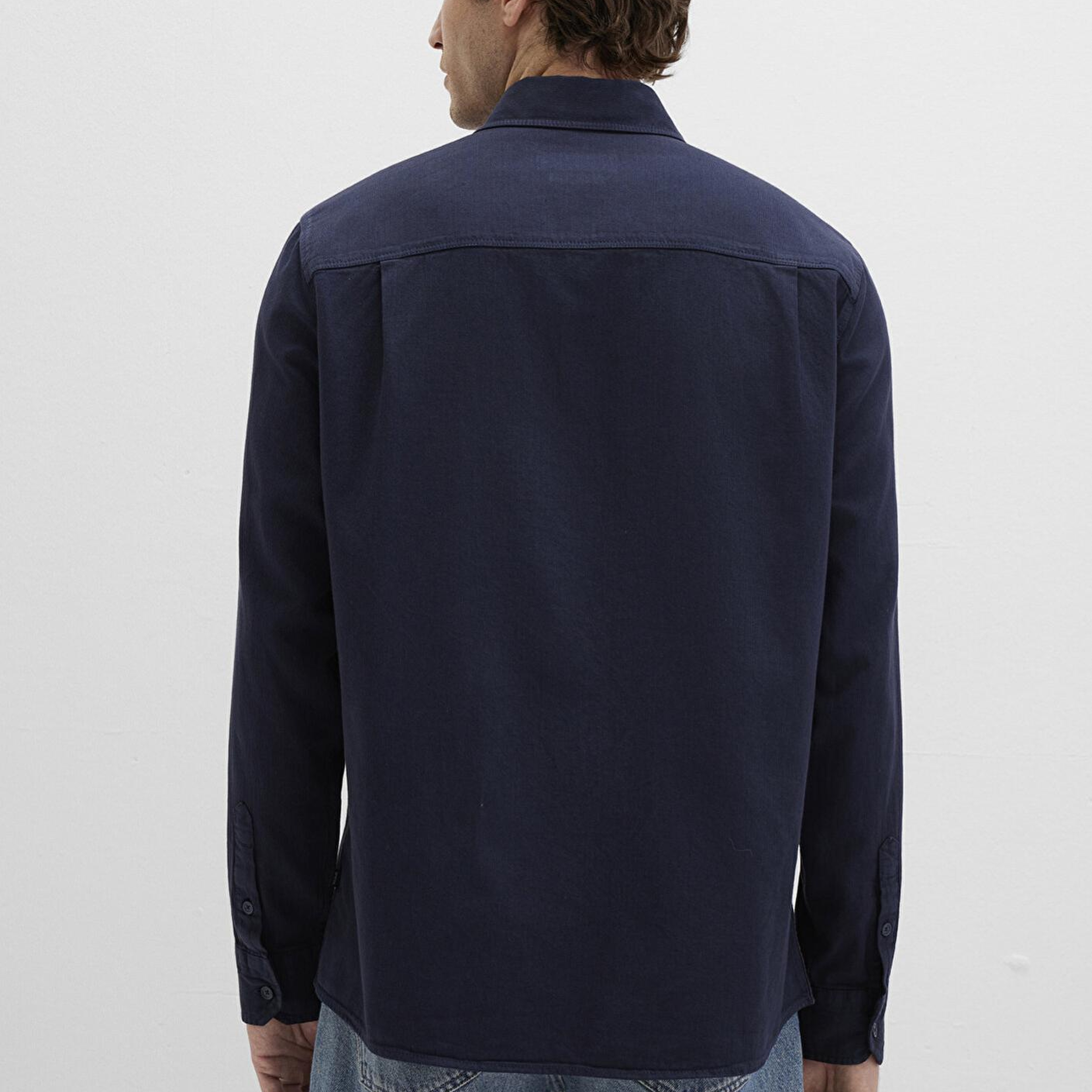 Mavi Keten Karışımlı Lacivert Gömlek Regular Fit / Normal Kesim 0211641-82183