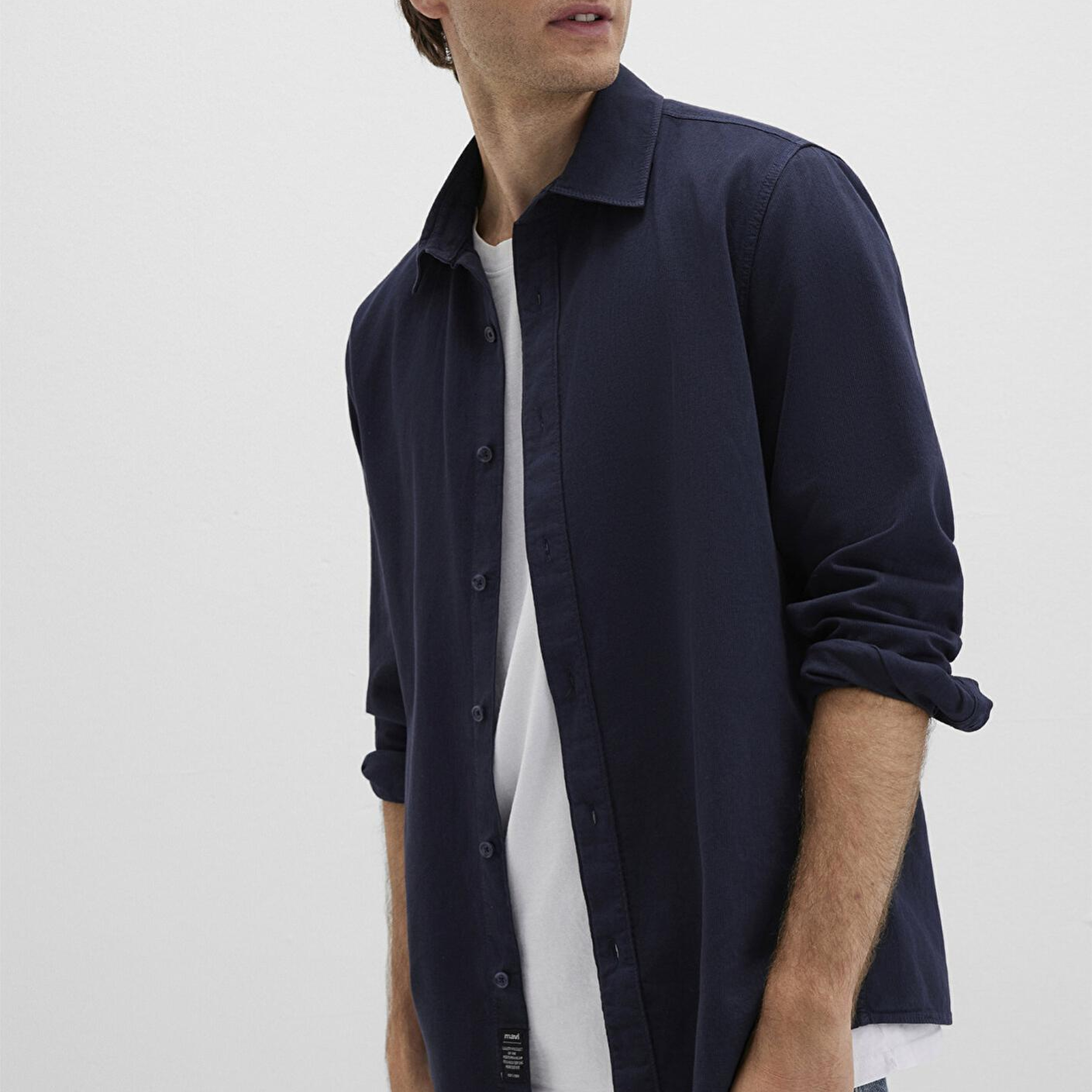 Mavi Keten Karışımlı Lacivert Gömlek Regular Fit / Normal Kesim 0211641-82183