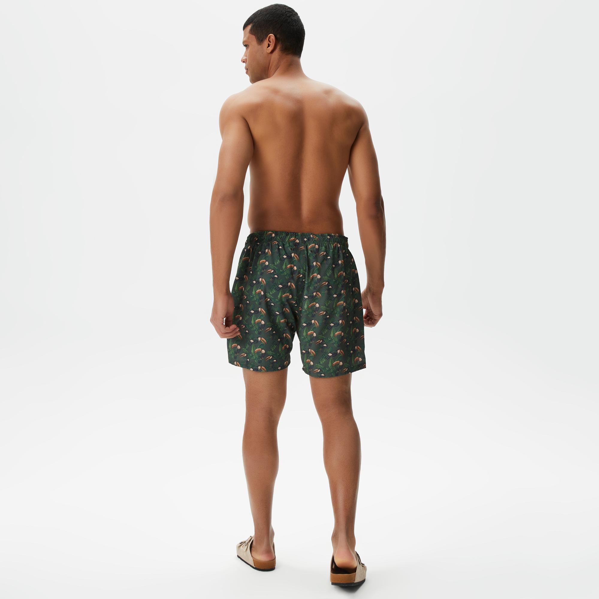 Nautica Erkek Yeşil Baskılı Deniz Şortu