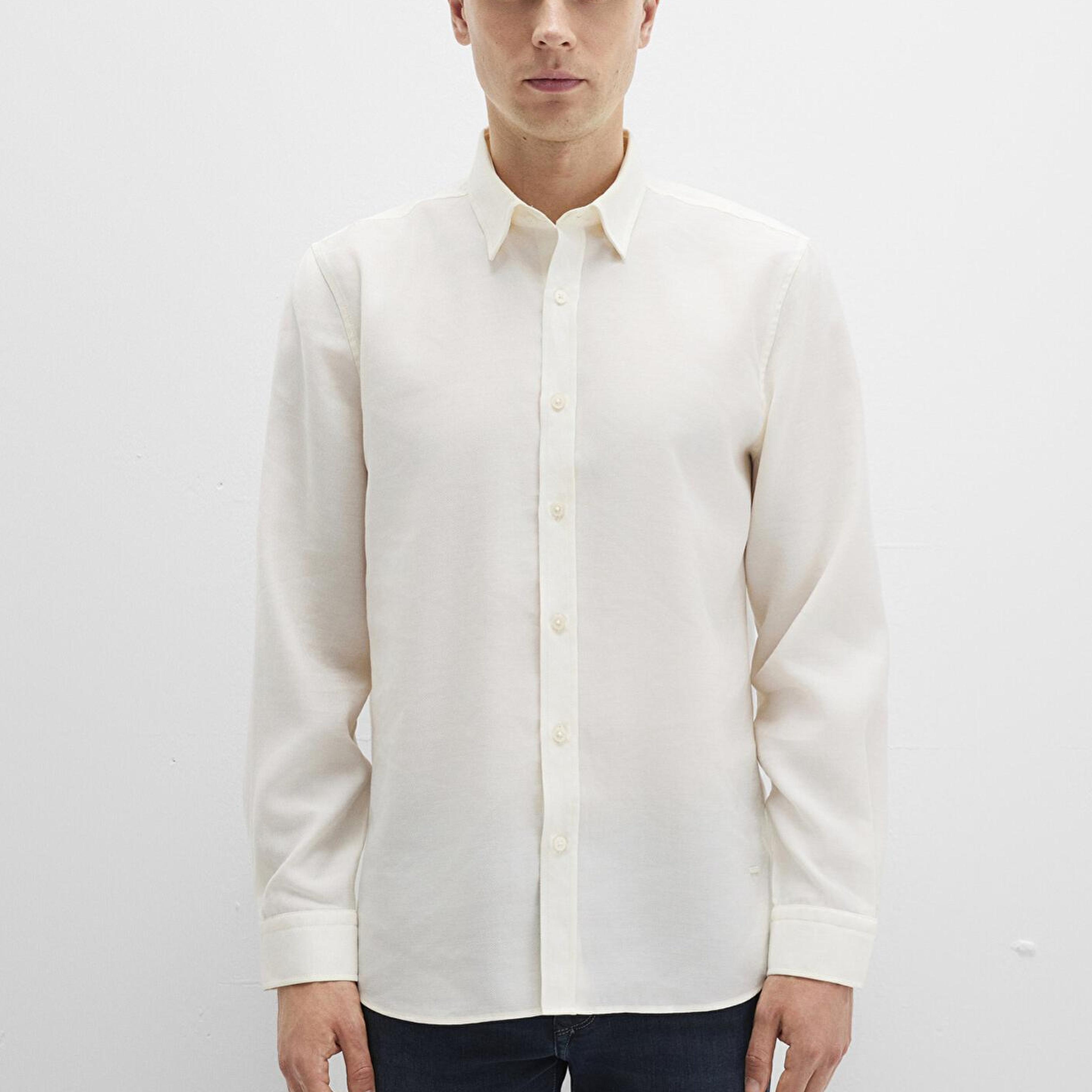 Mavi Ekru (TENCEL™) Liyosel Gömlek Regular Fit / Normal Kesim 0211659-70057