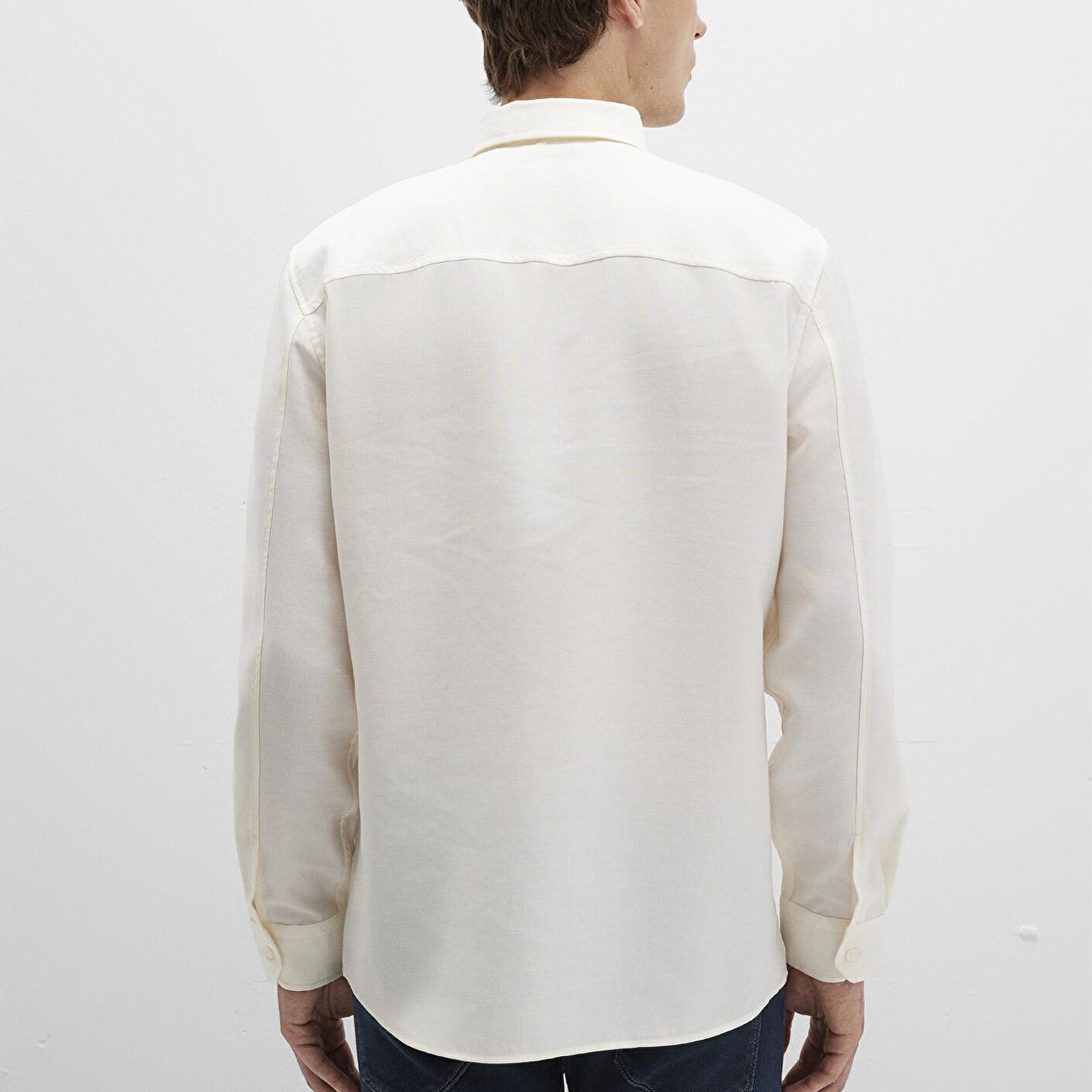 Mavi Ekru (TENCEL™) Liyosel Gömlek Regular Fit / Normal Kesim 0211659-70057