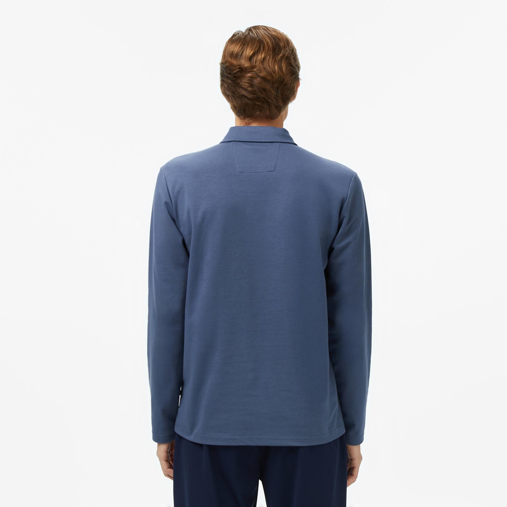 Nautica Erkek Mavi Classic Fit Uzun Kollu Polo Yaka T-Shirt