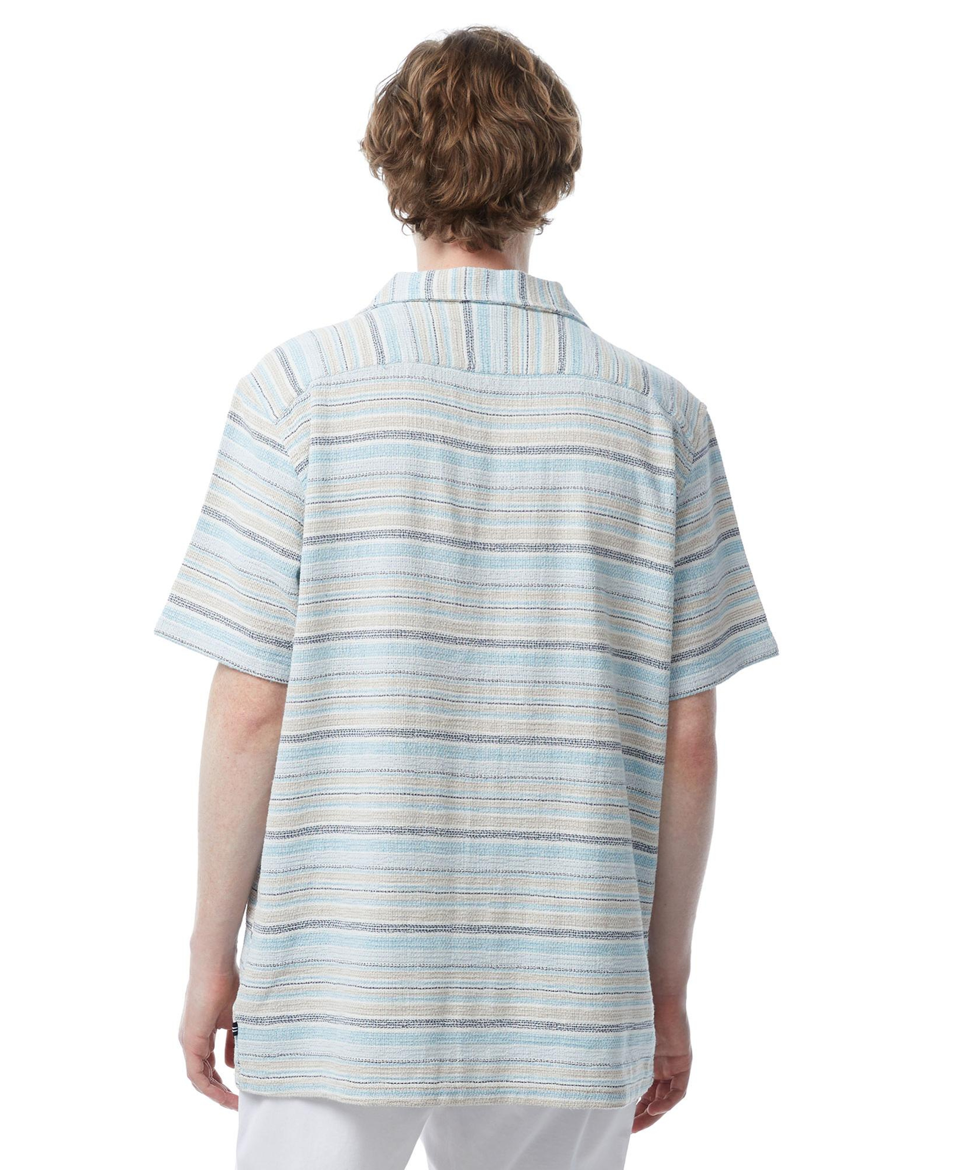 Nautica Erkek Mavi Classic Fit Kısa Kollu Çizgili Gömlek