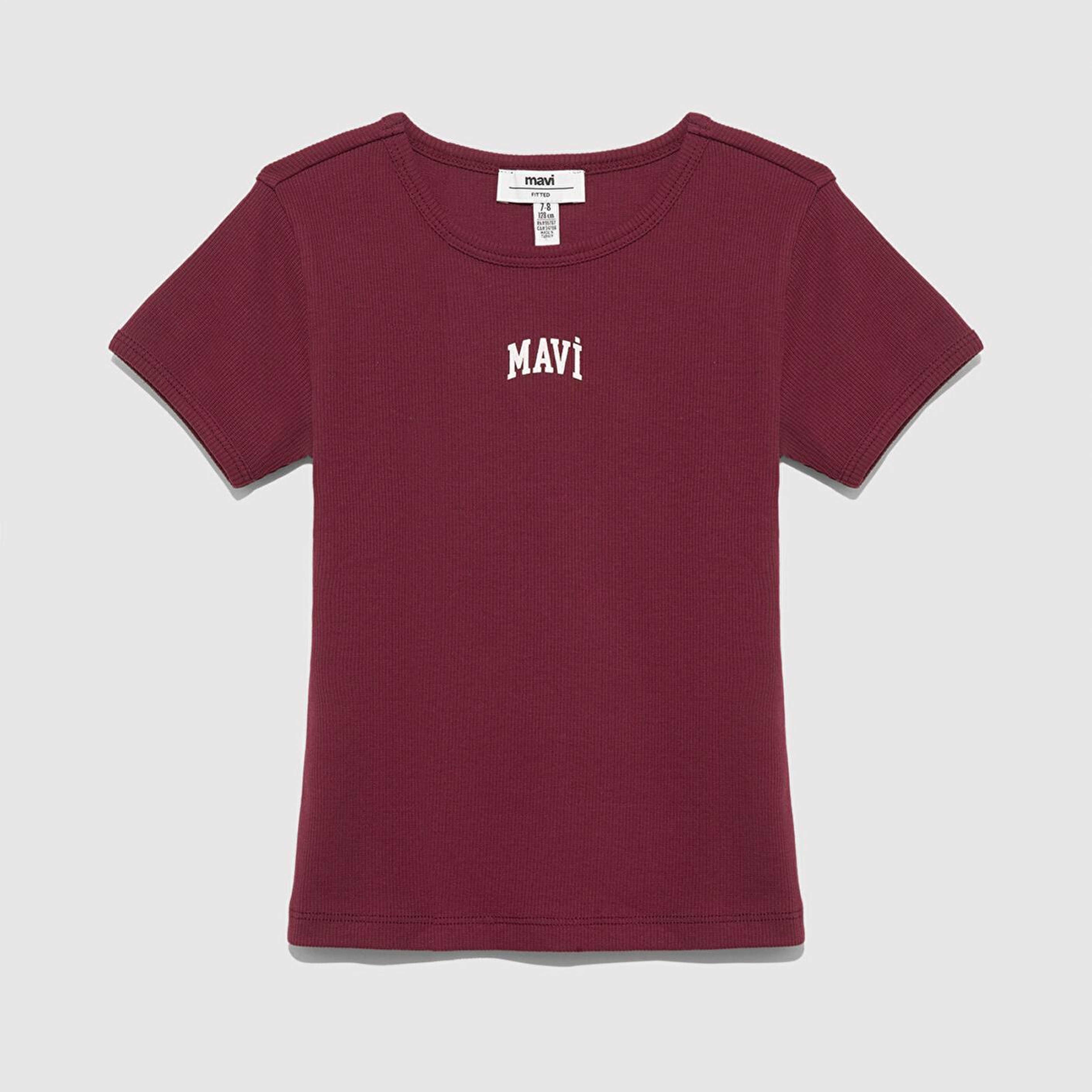 Mavi Mavi Logo Baskılı Bordo Tişört Fitted / Vücuda Oturan Kesim 7610350-70393