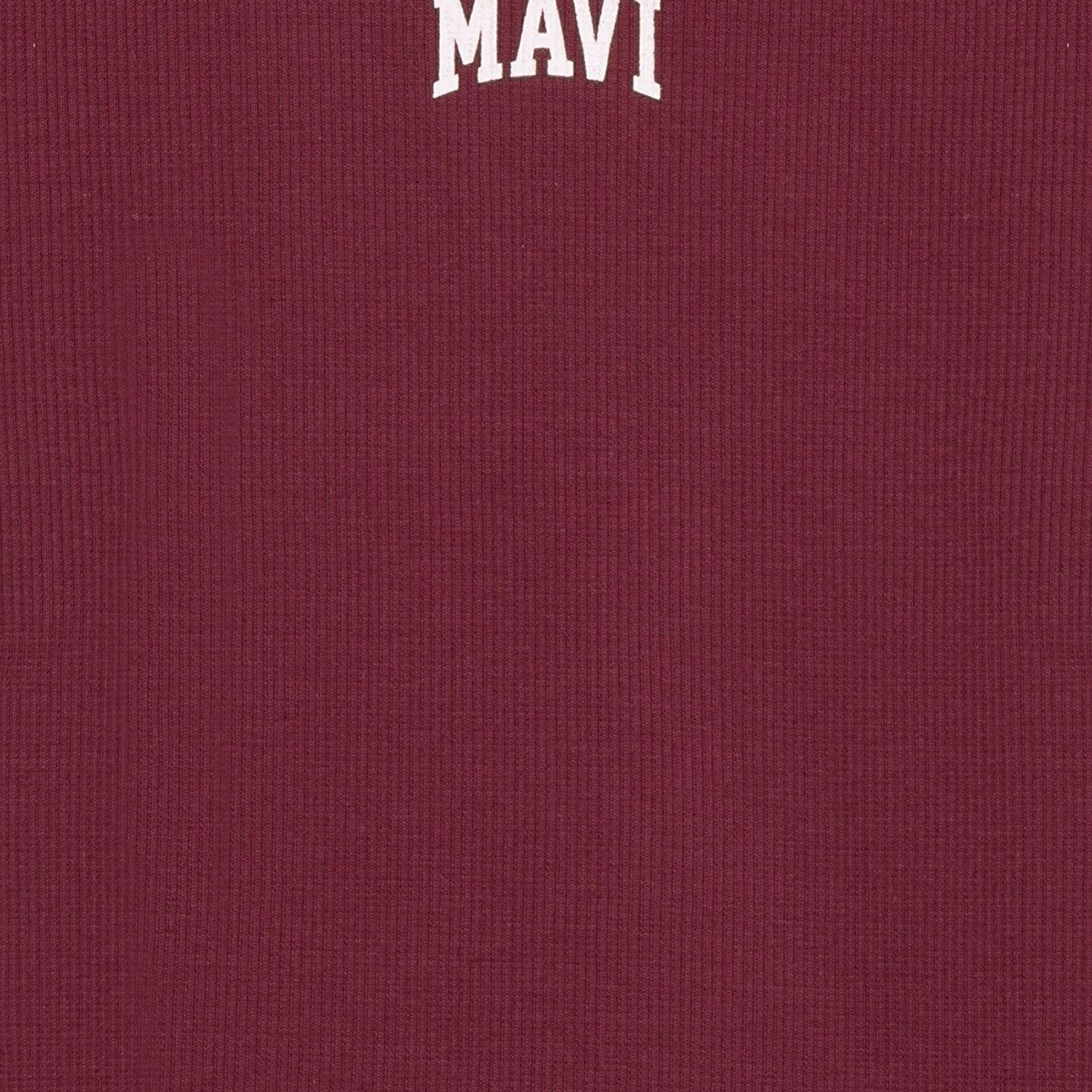 Mavi Mavi Logo Baskılı Bordo Tişört Fitted / Vücuda Oturan Kesim 7610350-70393