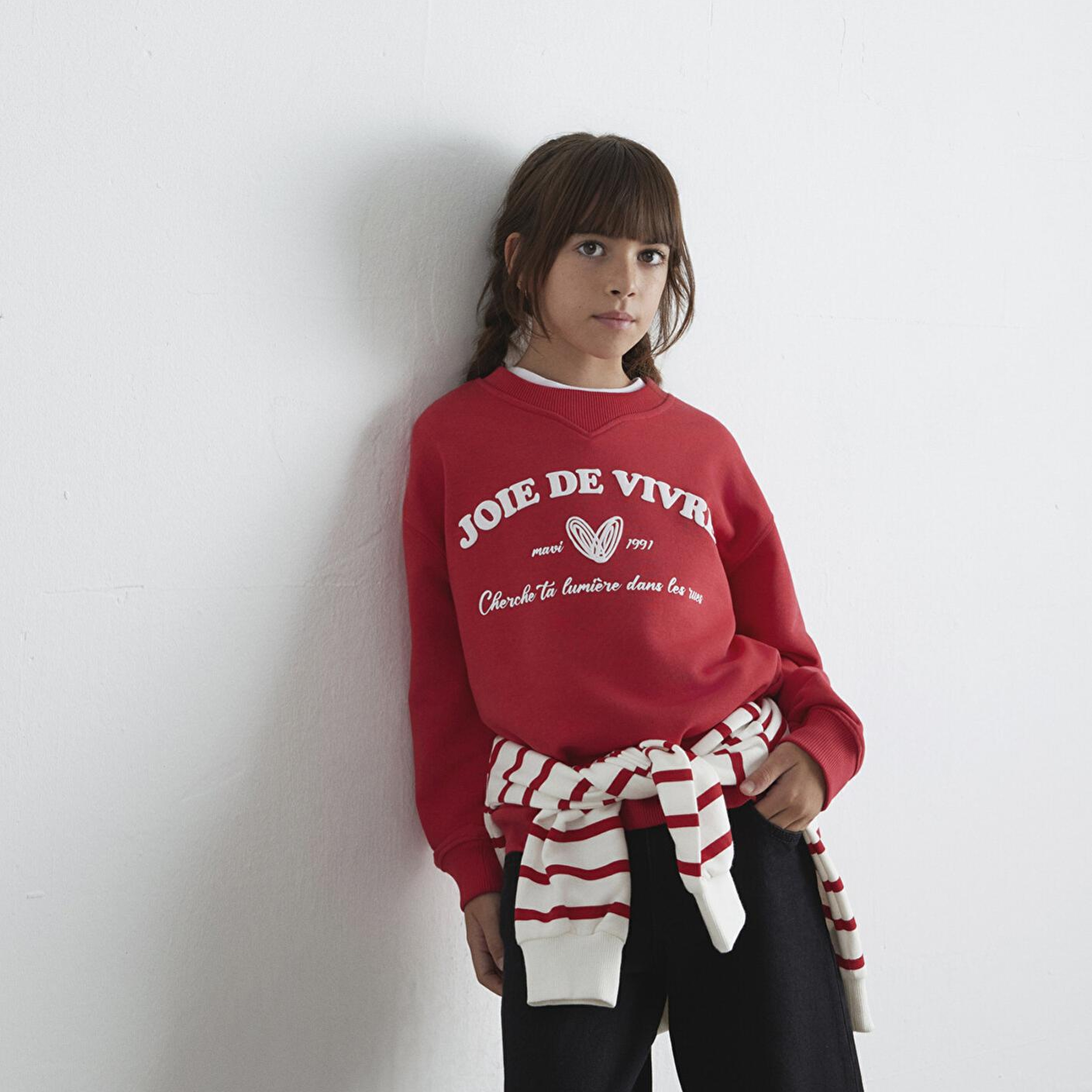 Mavi Baskılı Kırmızı Sweatshirt 7S10131-84538