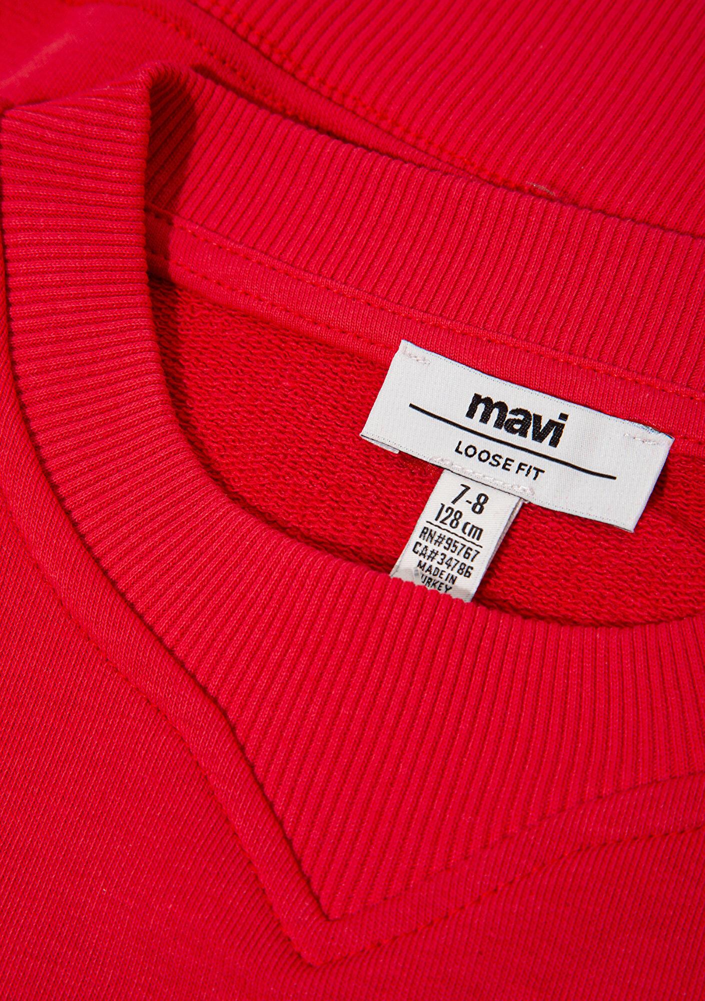 Mavi Baskılı Kırmızı Sweatshirt 7S10131-84538