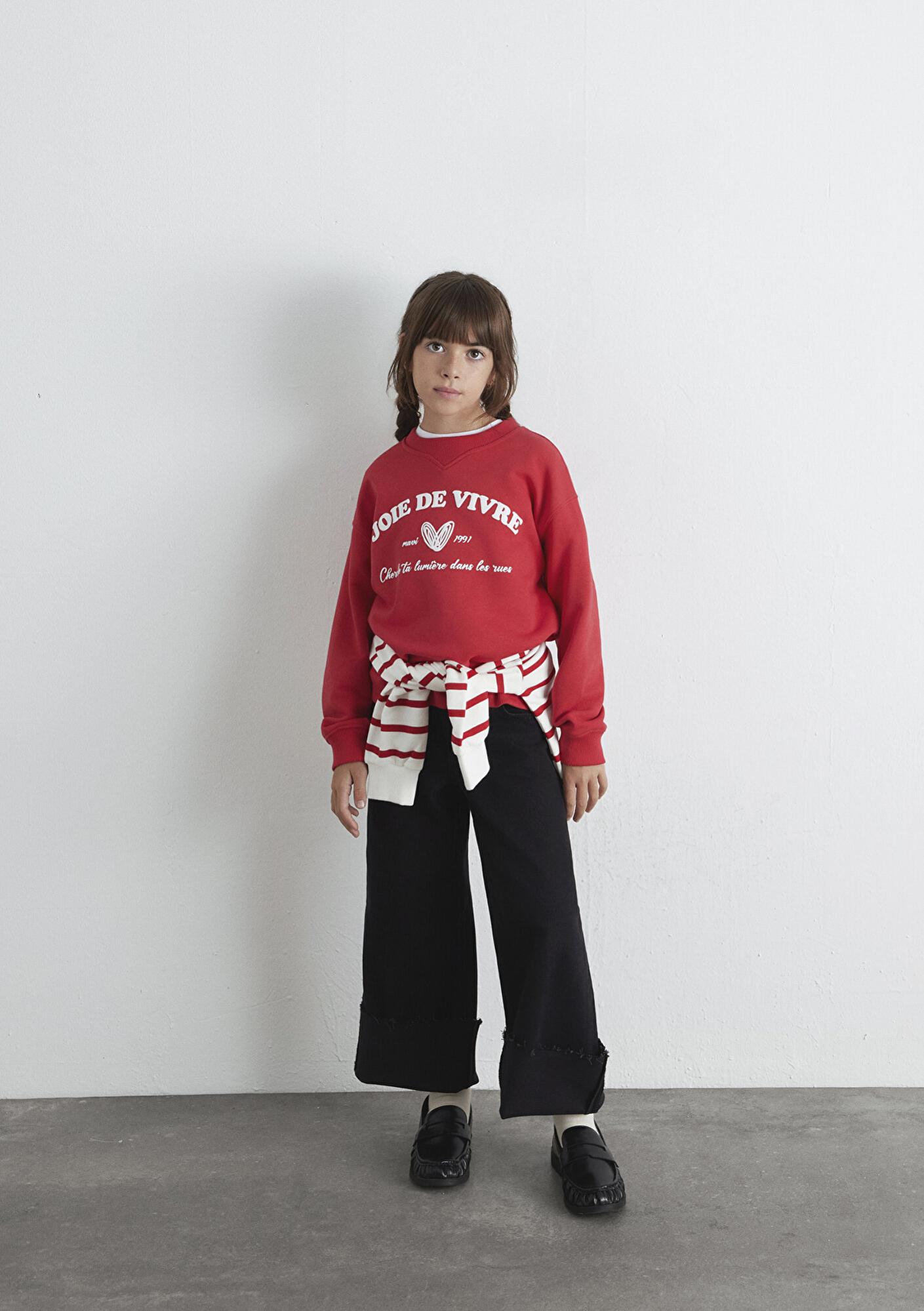 Mavi Baskılı Kırmızı Sweatshirt 7S10131-84538