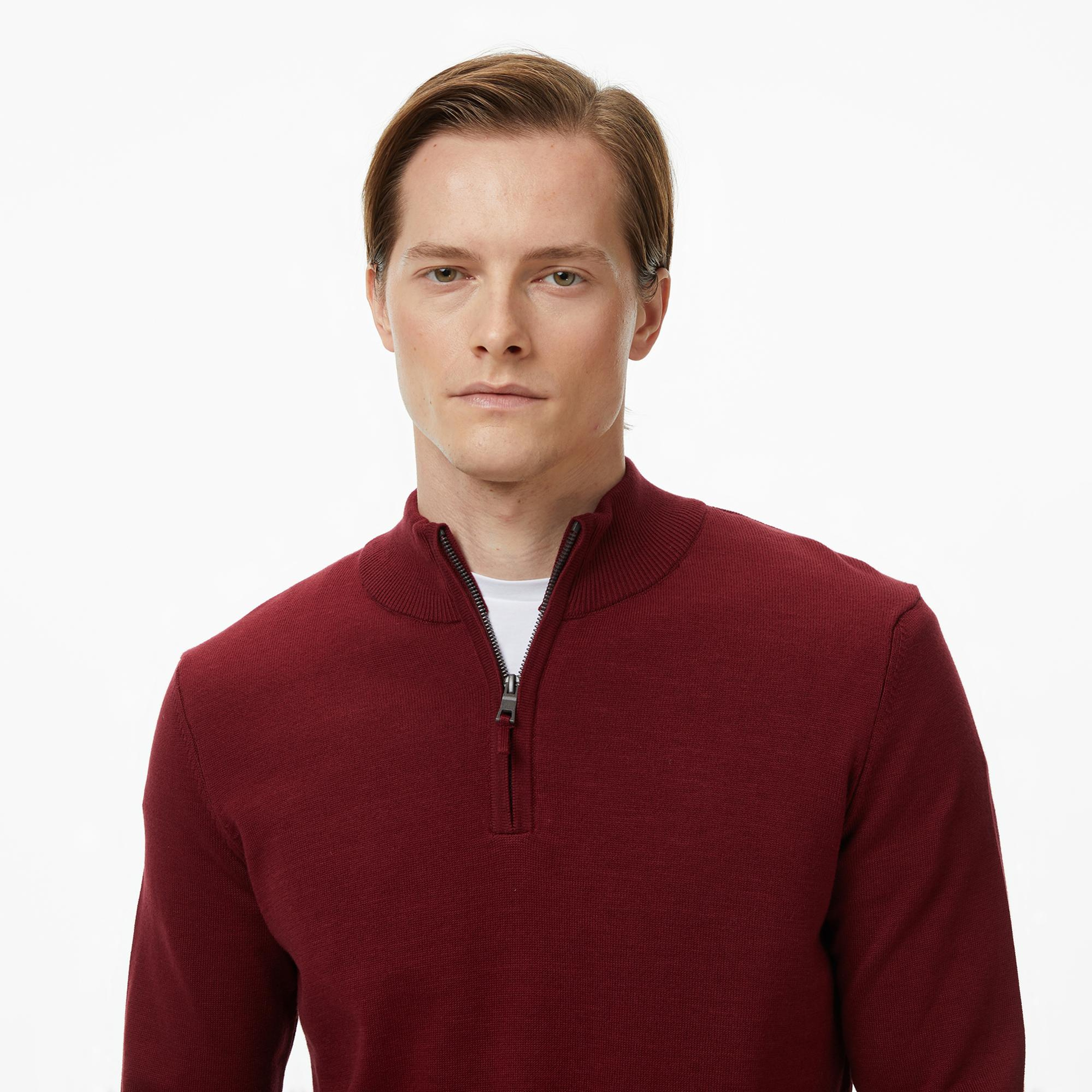 Nautica Erkek Bordo Classic Fit Kazak