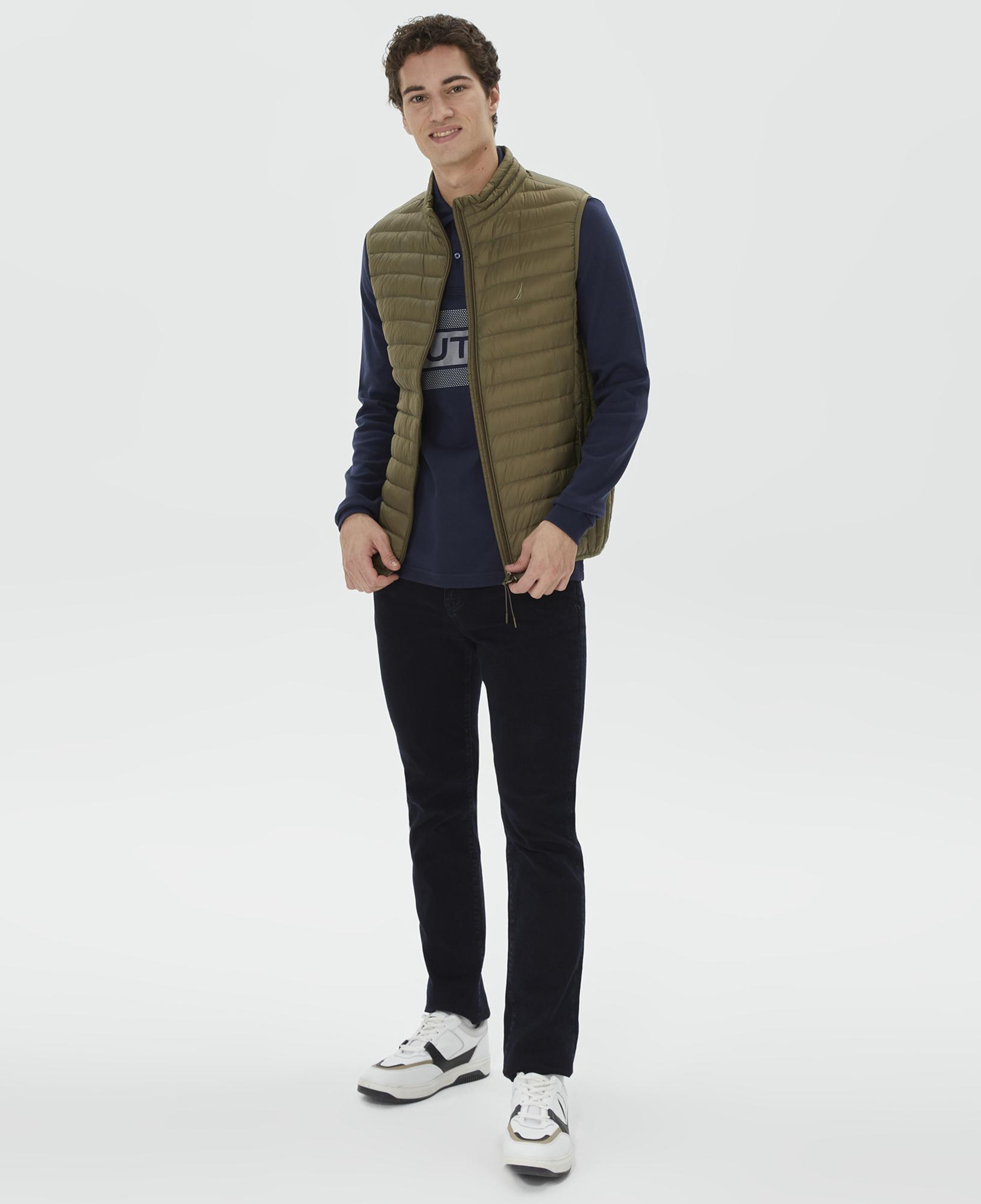 Nautica Erkek Yeşil Standart Fit Yelek