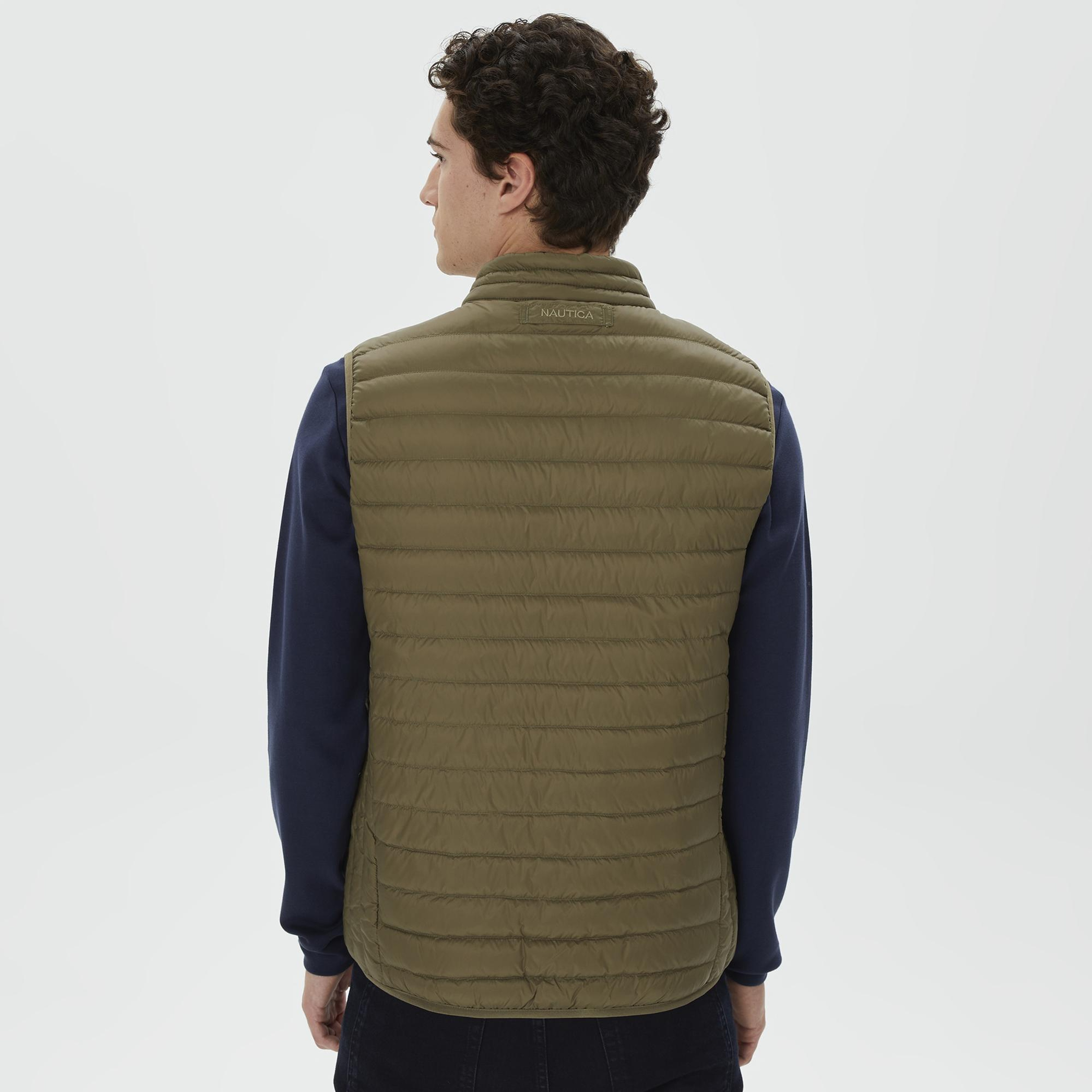 Nautica Erkek Yeşil Standart Fit Yelek