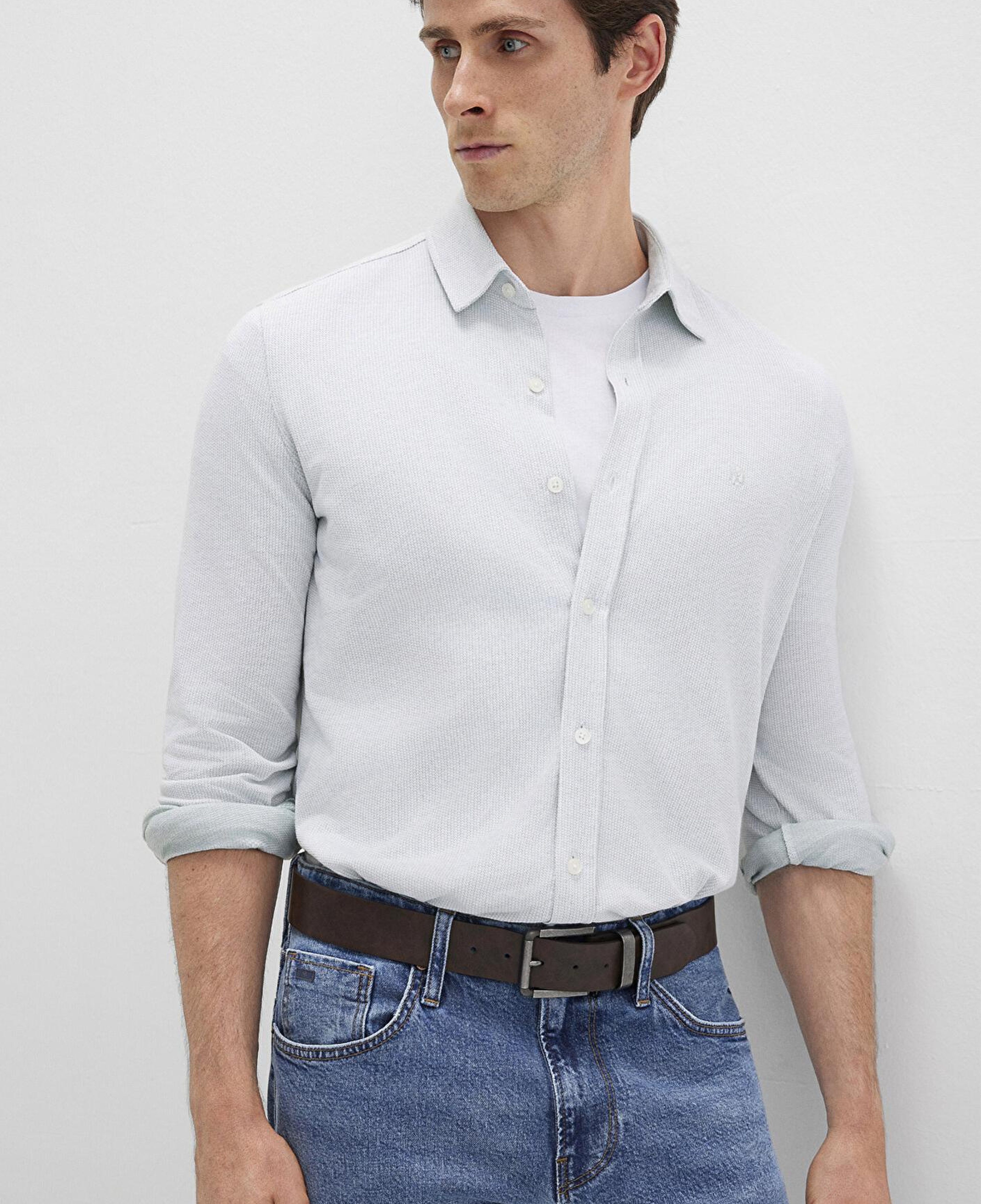 Mavi Dokulu Açık Mavi Gömlek Slim Fit / Dar Kesim 0211664-71476