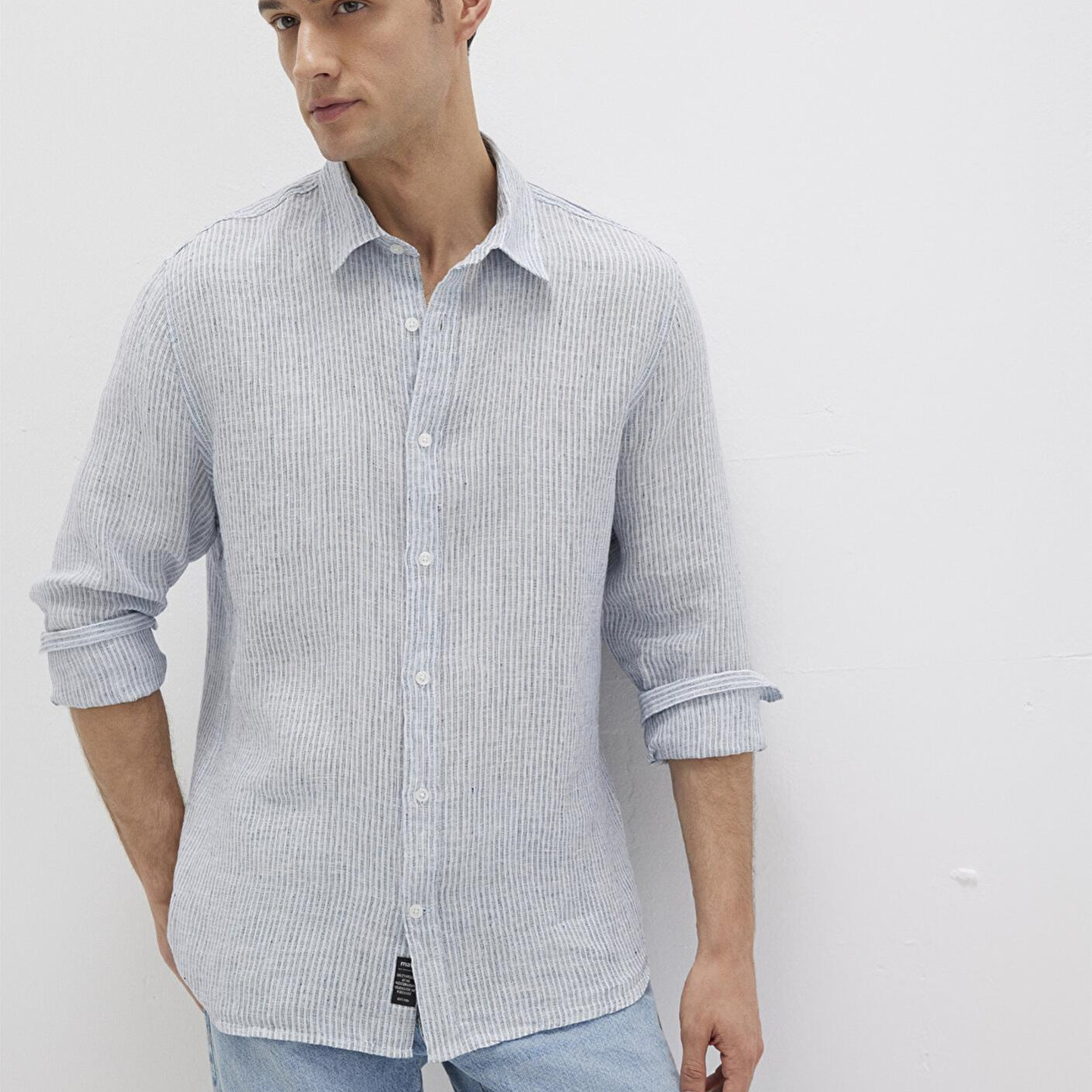 Mavi Çizgili Mavi Gömlek Regular Fit / Normal Kesim 0211694-90913