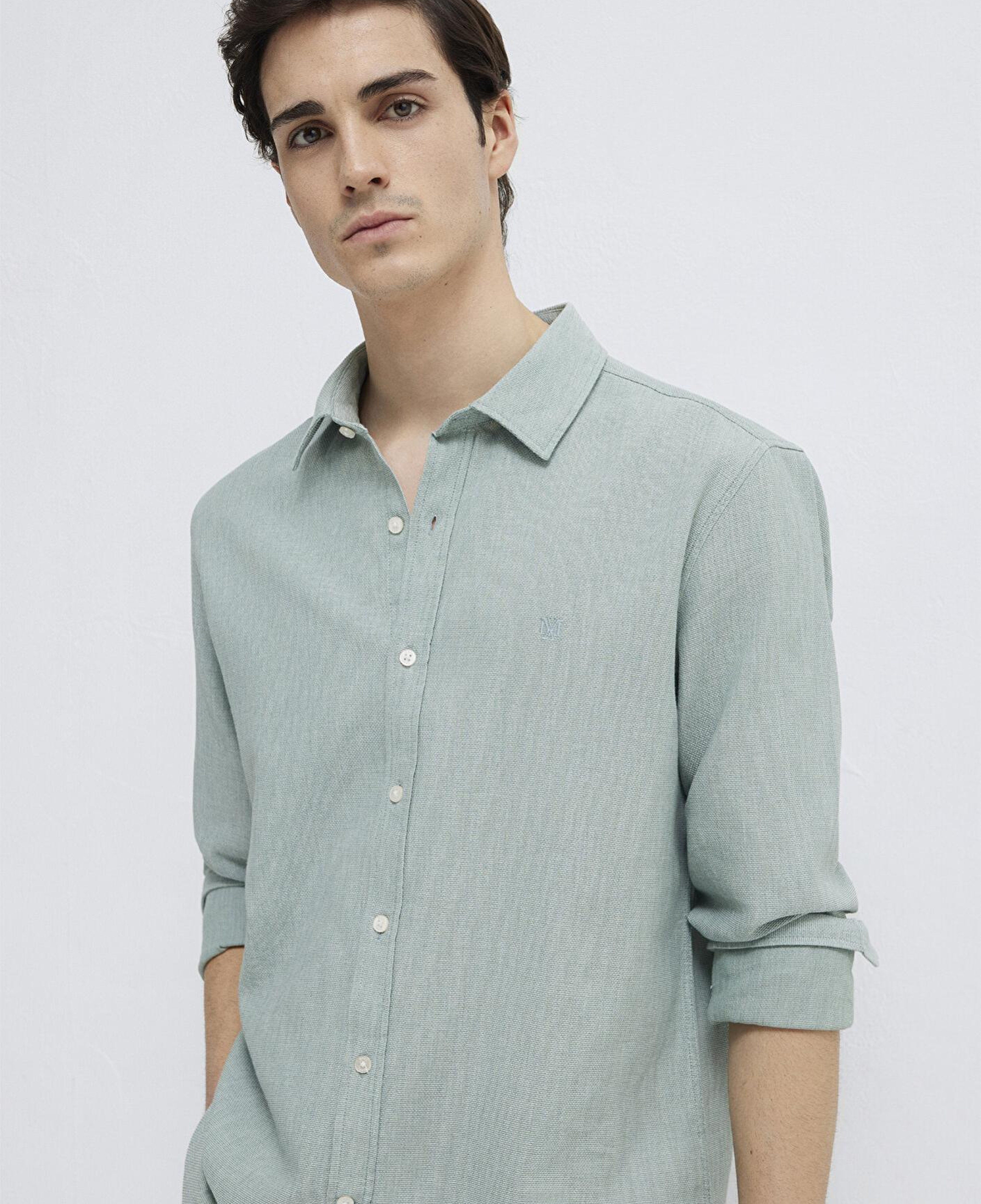 Mavi Yeşil Gömlek Slim Fit / Dar Kesim 0211656-71478