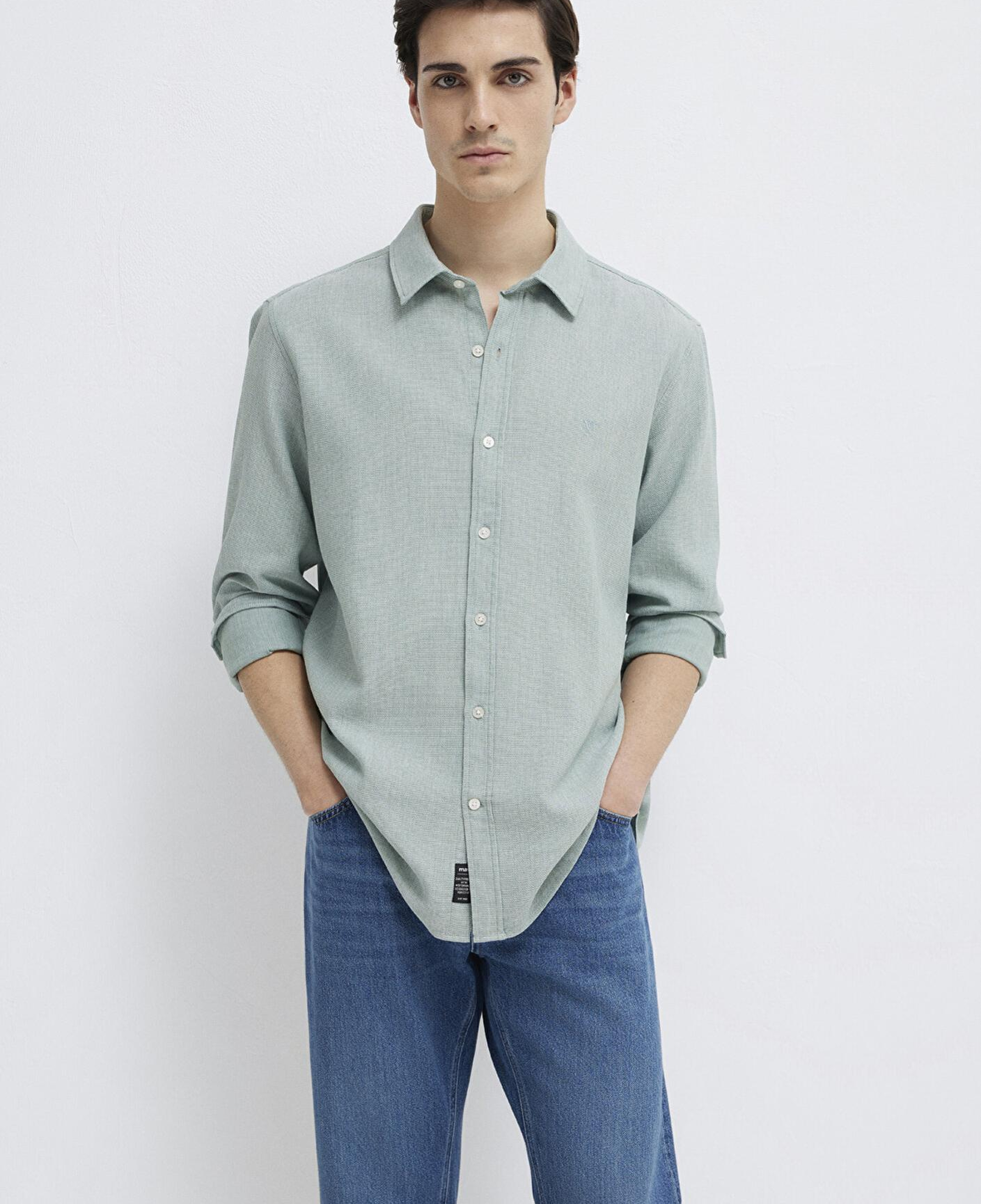 Mavi Yeşil Gömlek Slim Fit / Dar Kesim 0211656-71478