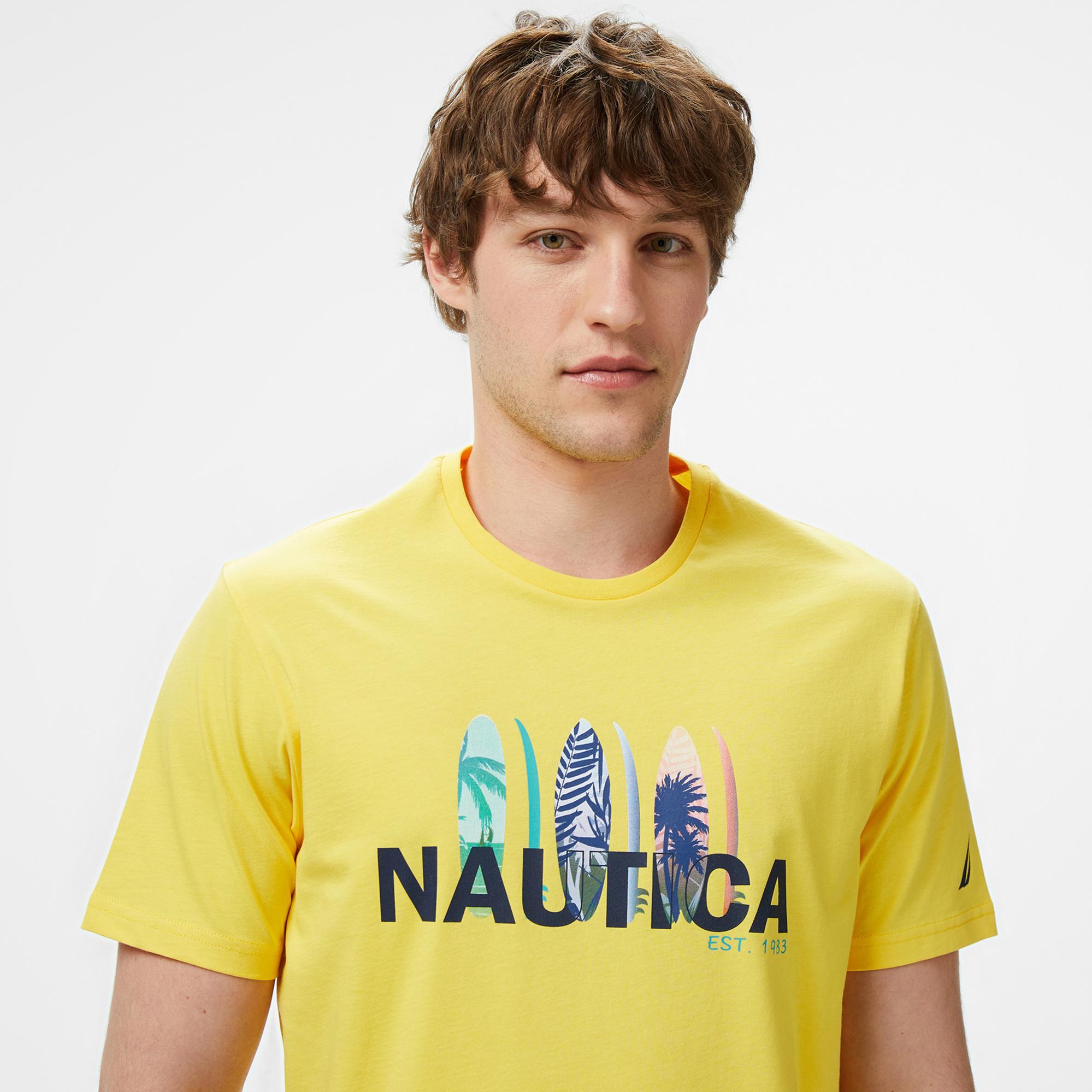 Nautica Erkek Sarı Regular Fit T-Shirt