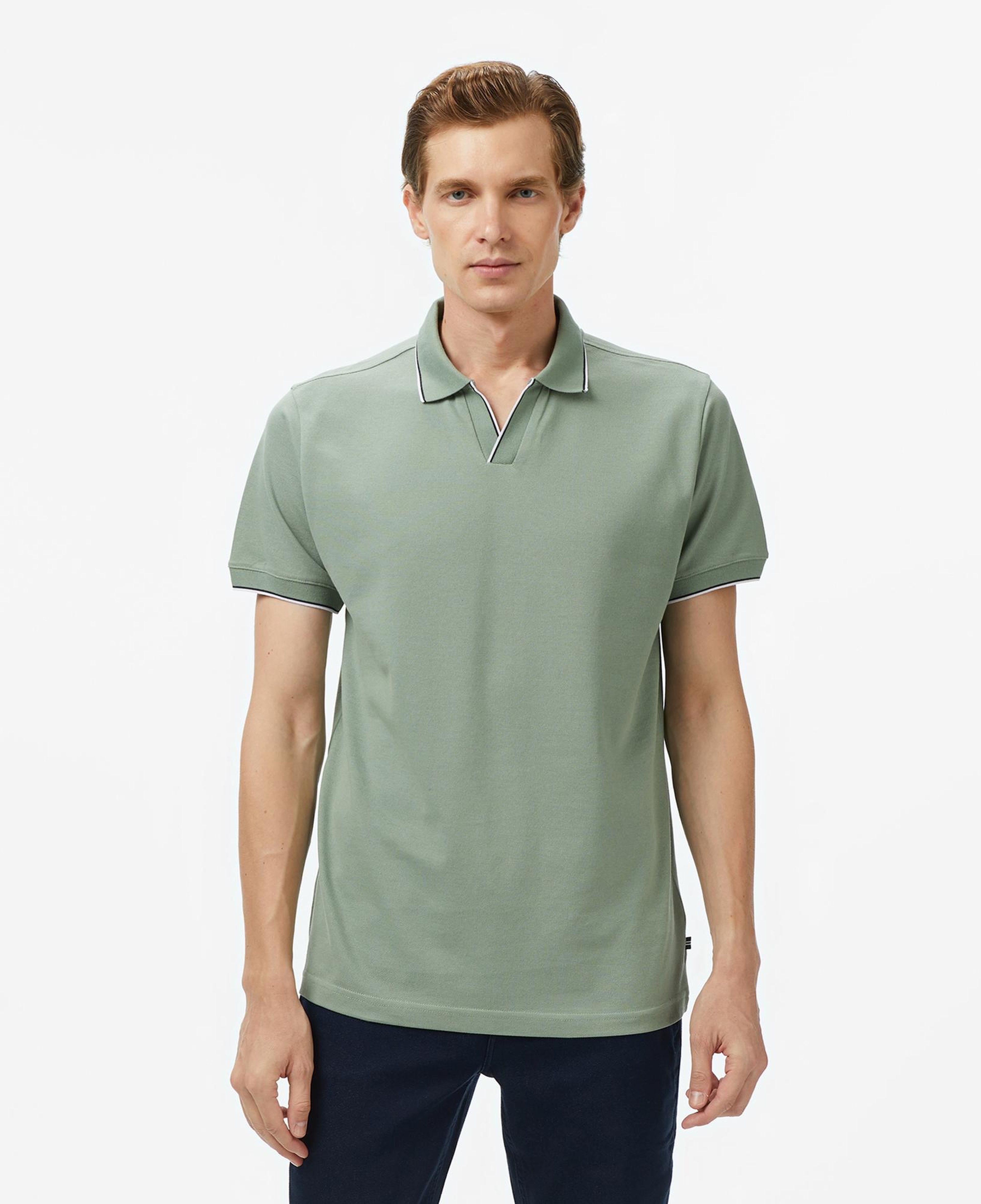 Nautica Erkek Yeşil Classic Fit Polo Yaka T-Shirt