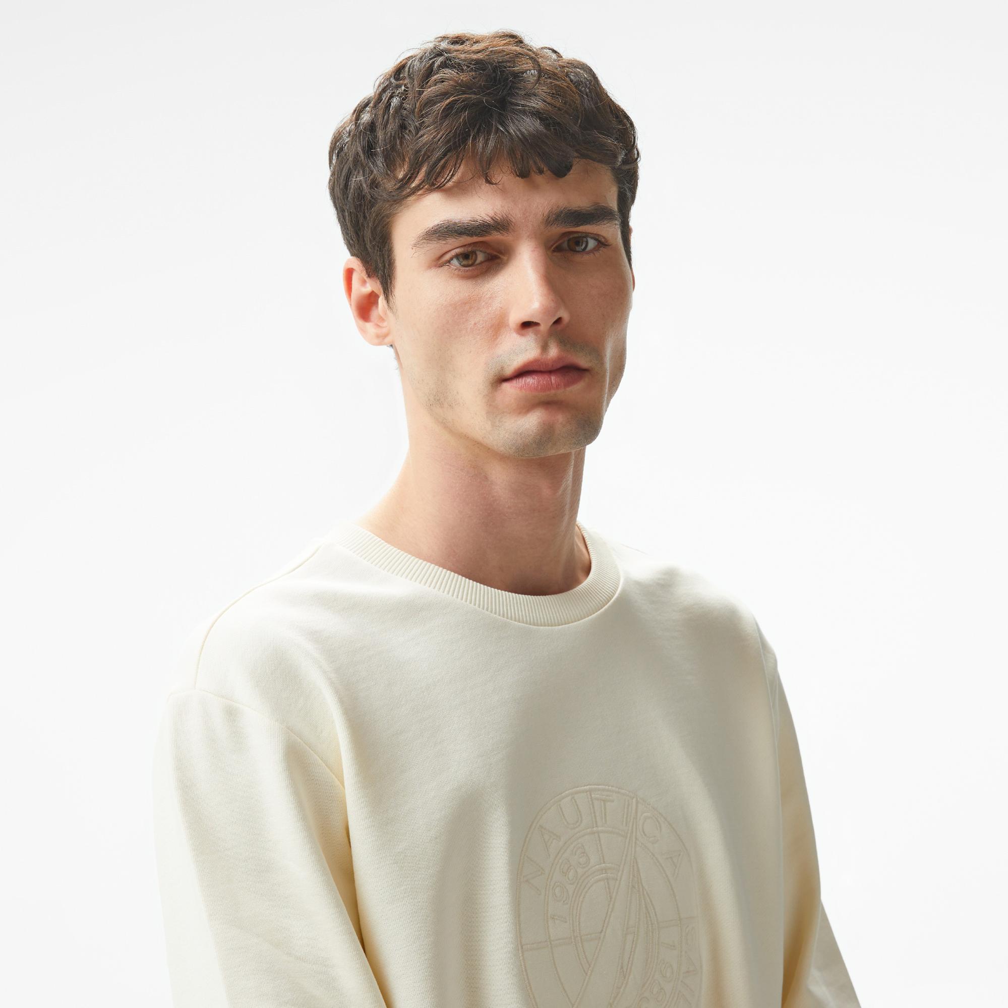 Nautica Erkek Beyaz Regular Fit Sweatshirt