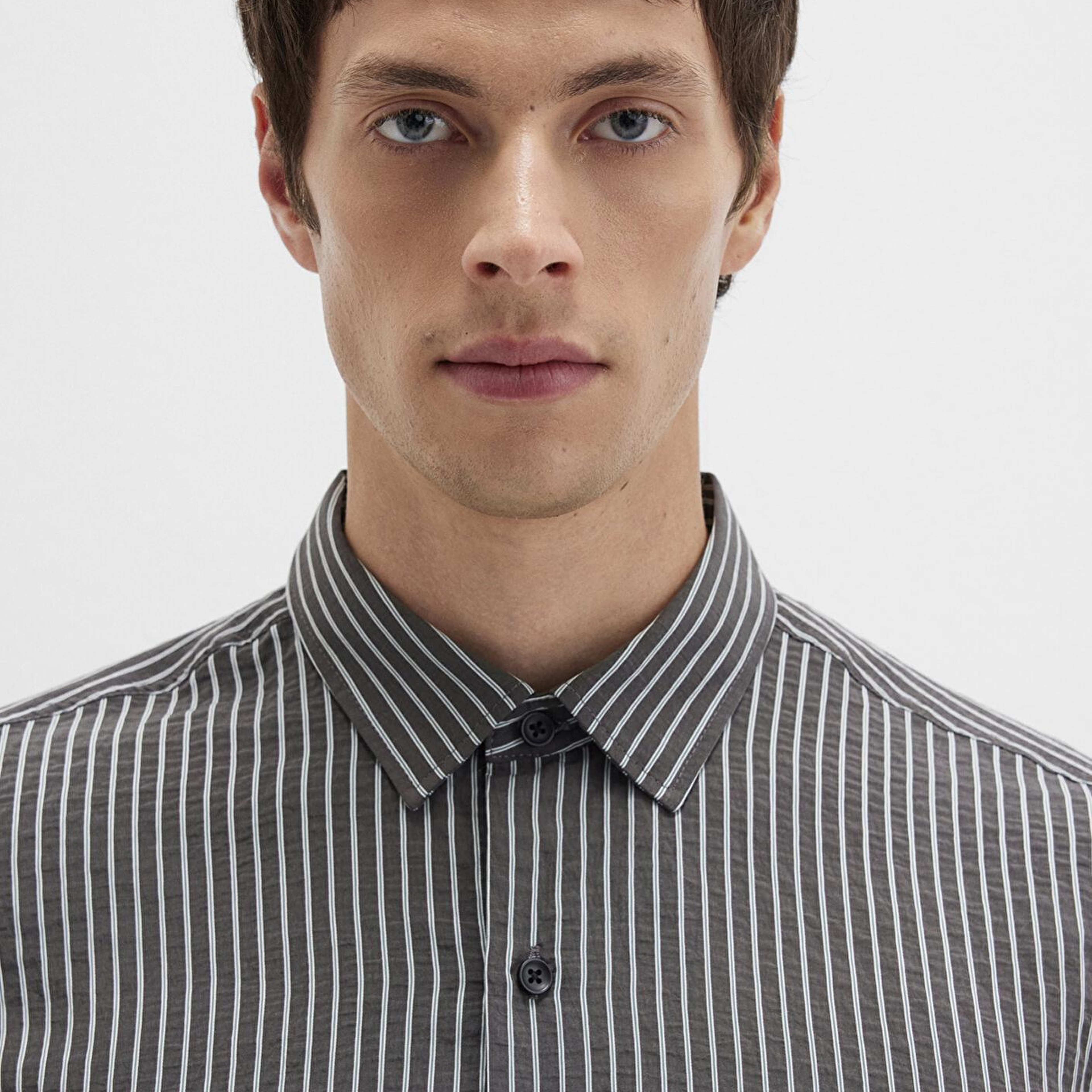 Mavi Çizgili Antrasit Gömlek Regular Fit / Normal Kesim 0211669-90902