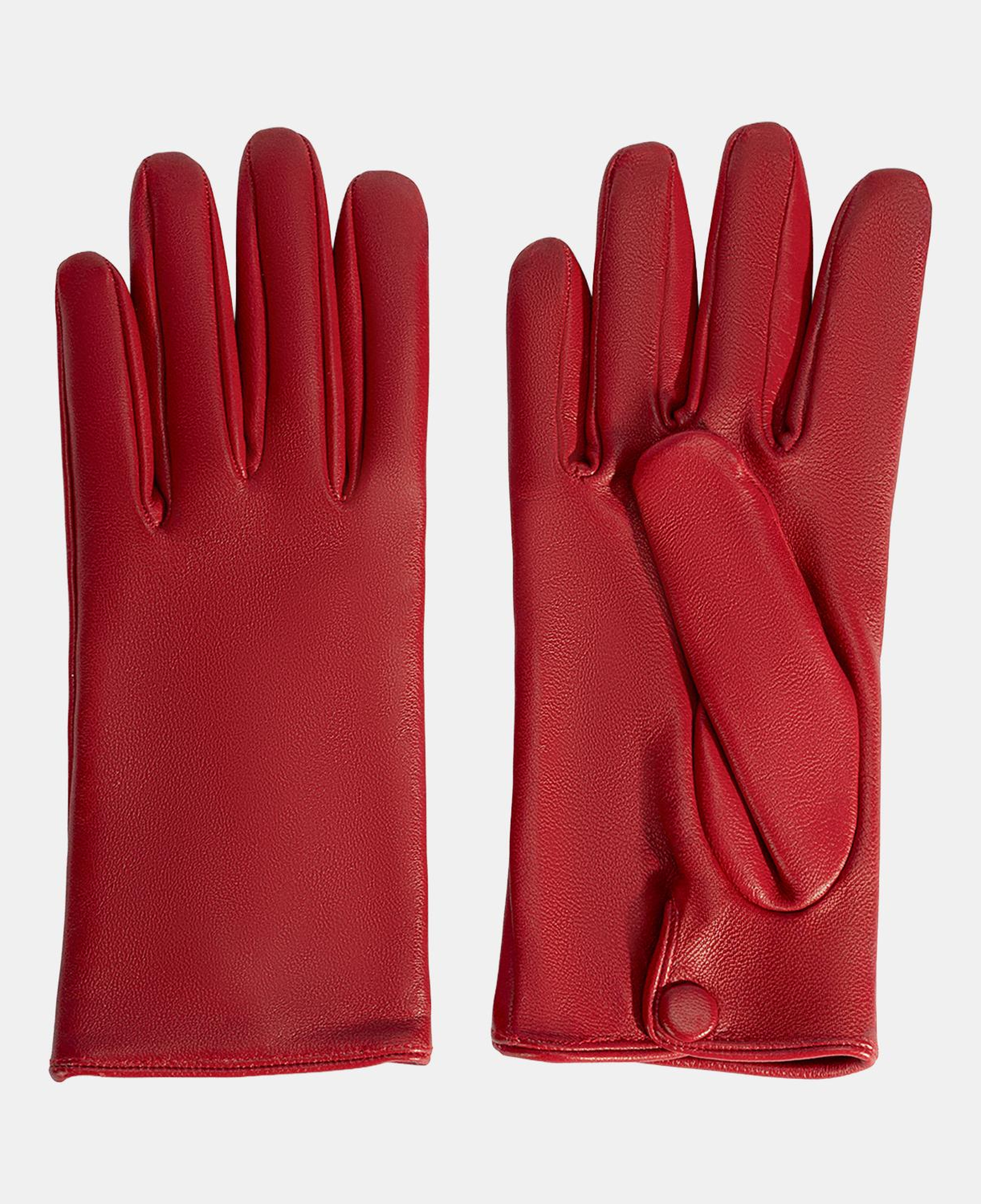 Kırmızı Kadın Deri Eldiven