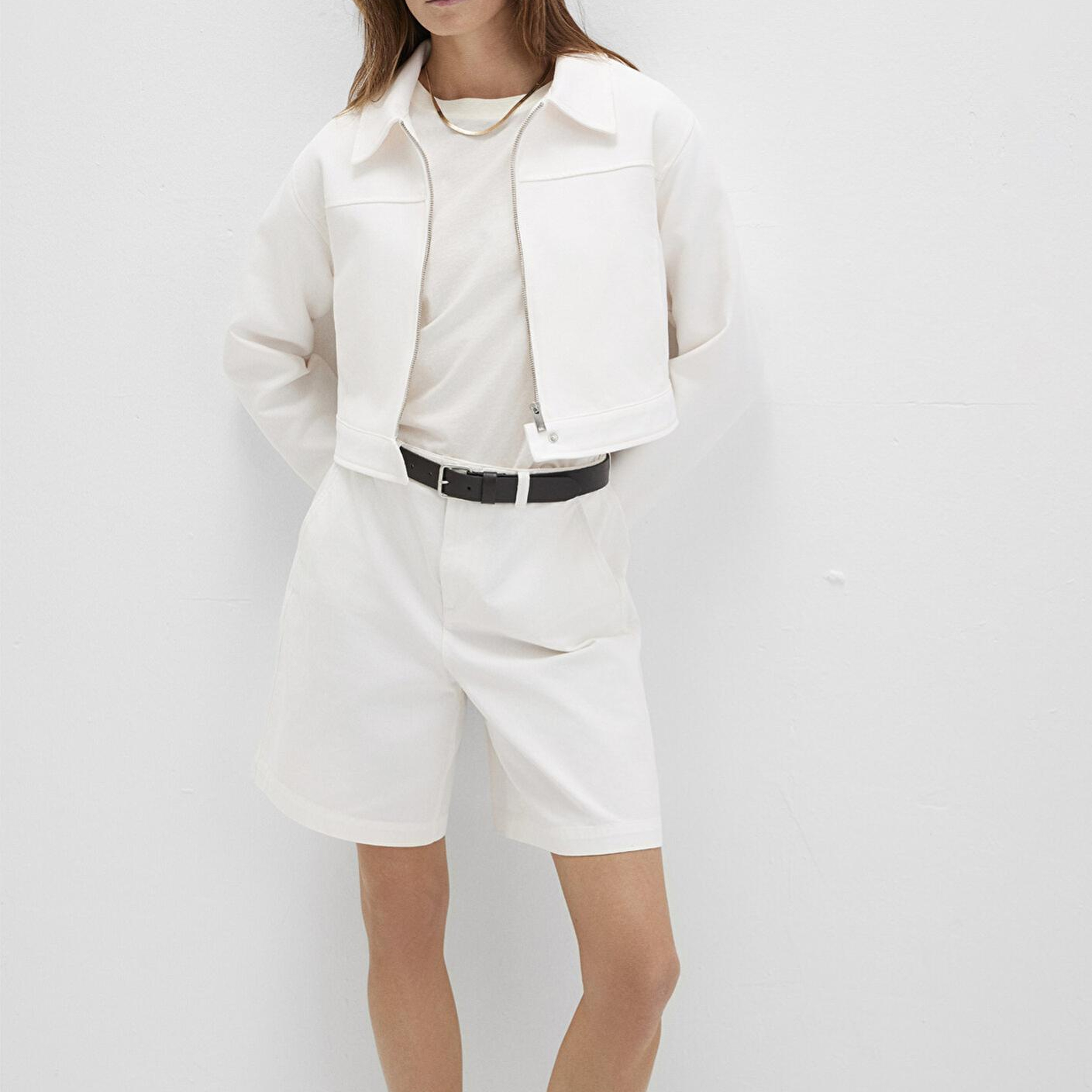 Mavi Ekru Kısa Ceket Fitted / Vücuda Oturan Kesim 1110770-70057